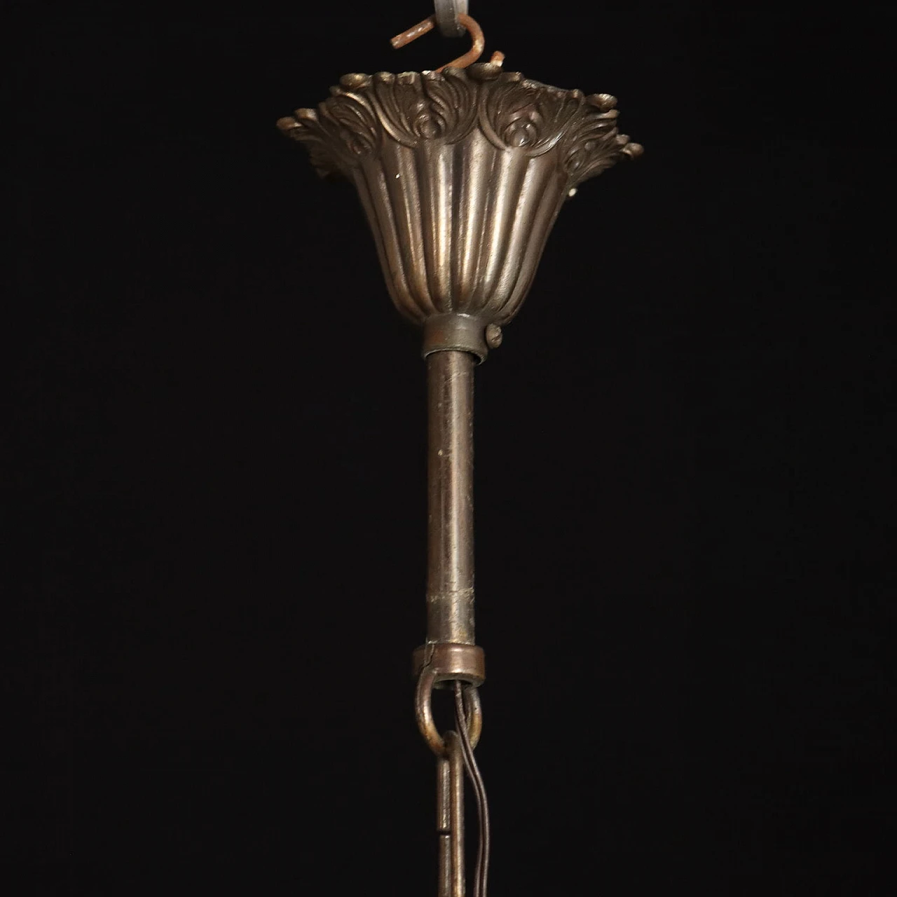 Lanterna esagonale a tre luci in ottone in stile antico 4