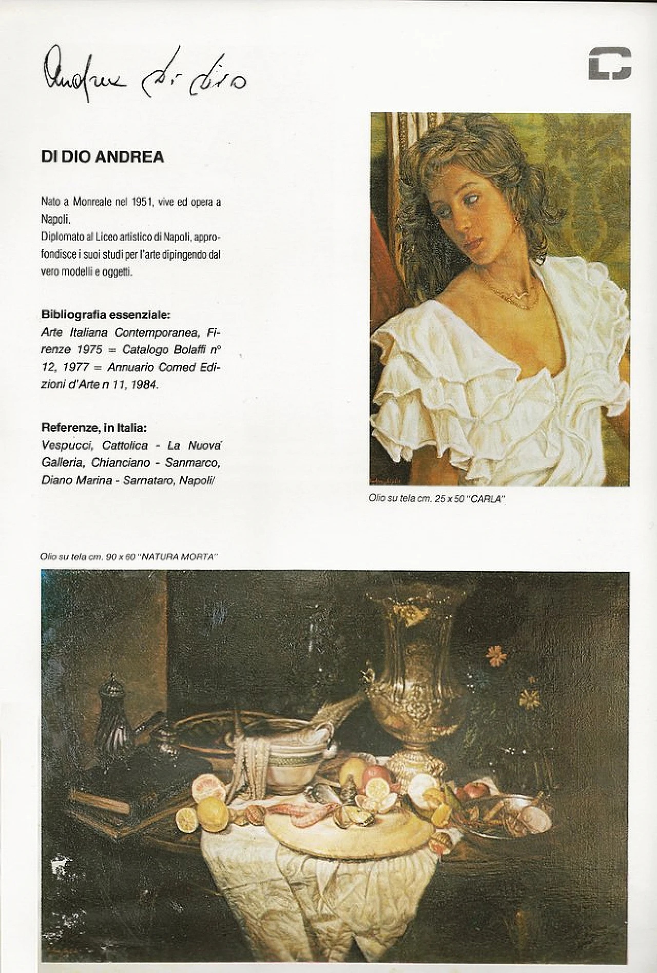 Andrea Di Dio, La Diamonica, XX secolo, Olio su tela, In cornice 8