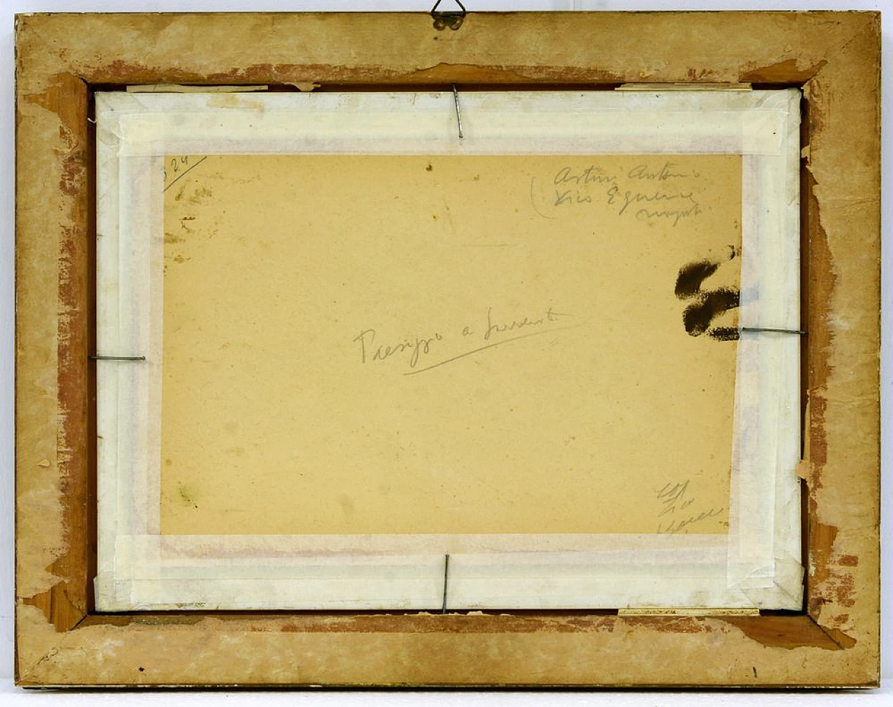 Paesaggio a Sorrento, olio su cartone di Antonio Asturi, anni '50 3