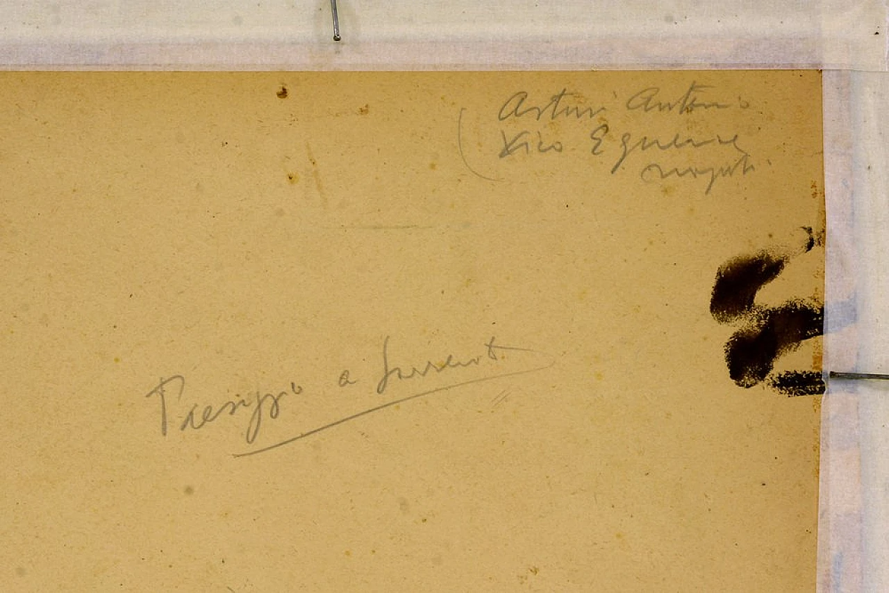 Paesaggio a Sorrento, olio su cartone di Antonio Asturi, anni '50 4