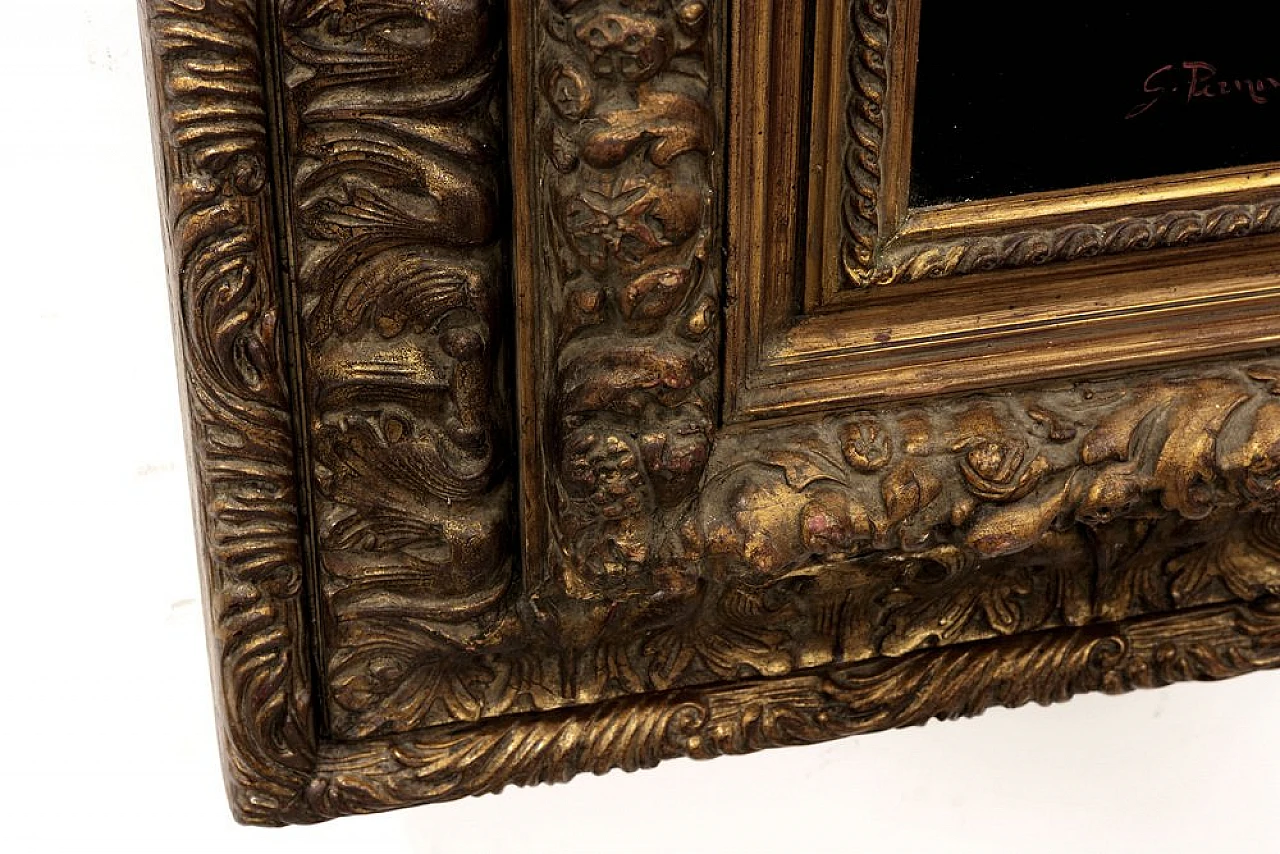 G. Perna da Caravaggio, I Bari, olio su tela con cornice, anni '70 6