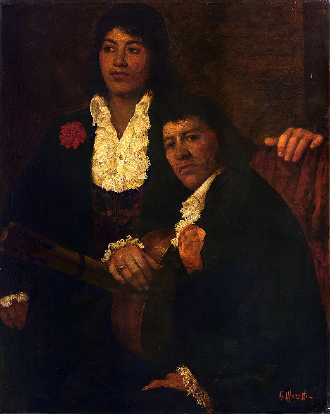 Prima del concerto di Giacomo Moretti, olio su tela, anni '70 2