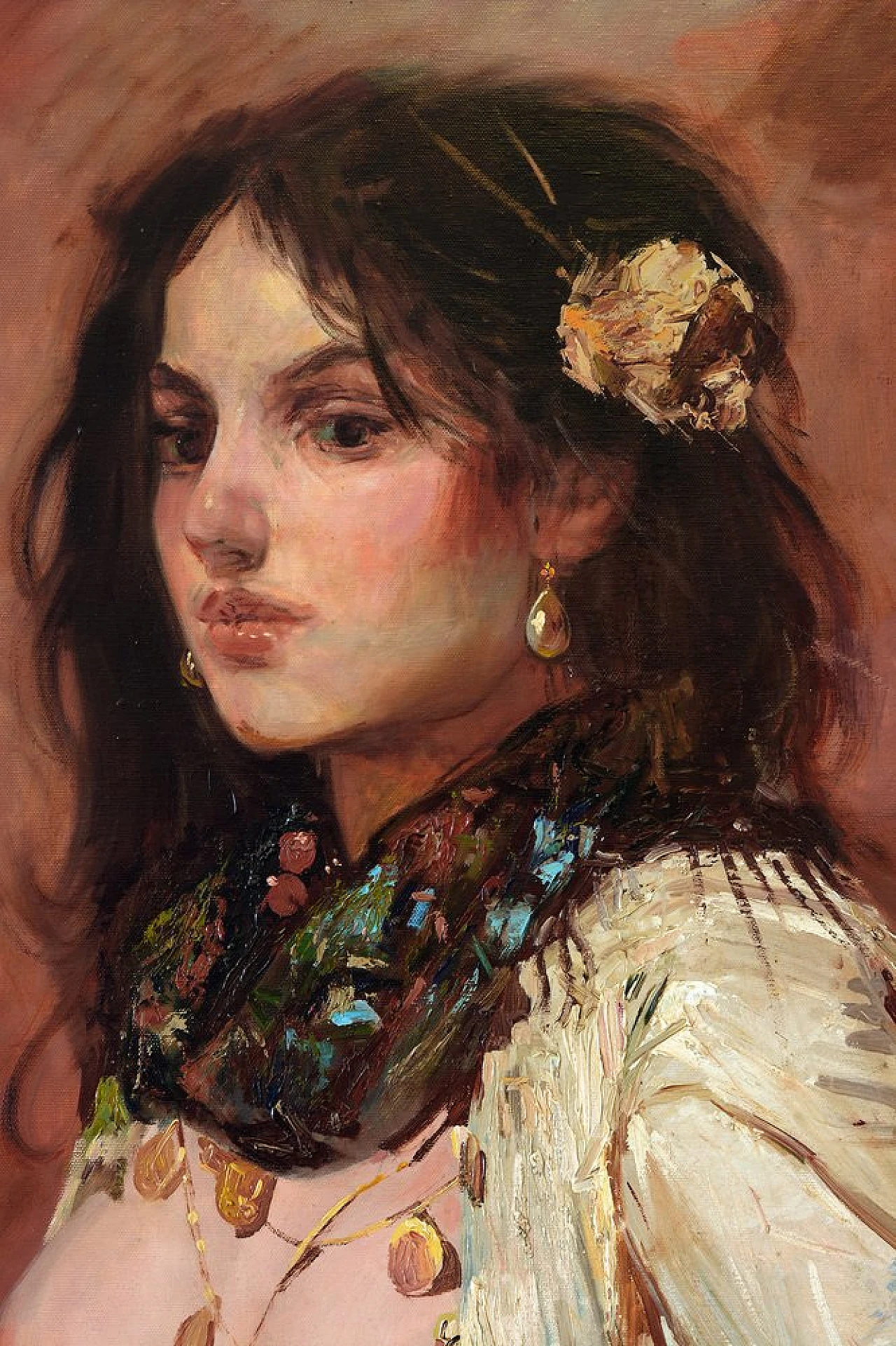 Sguardo accattivante di Giacomo Moretti, olio su tela, anni '60 3