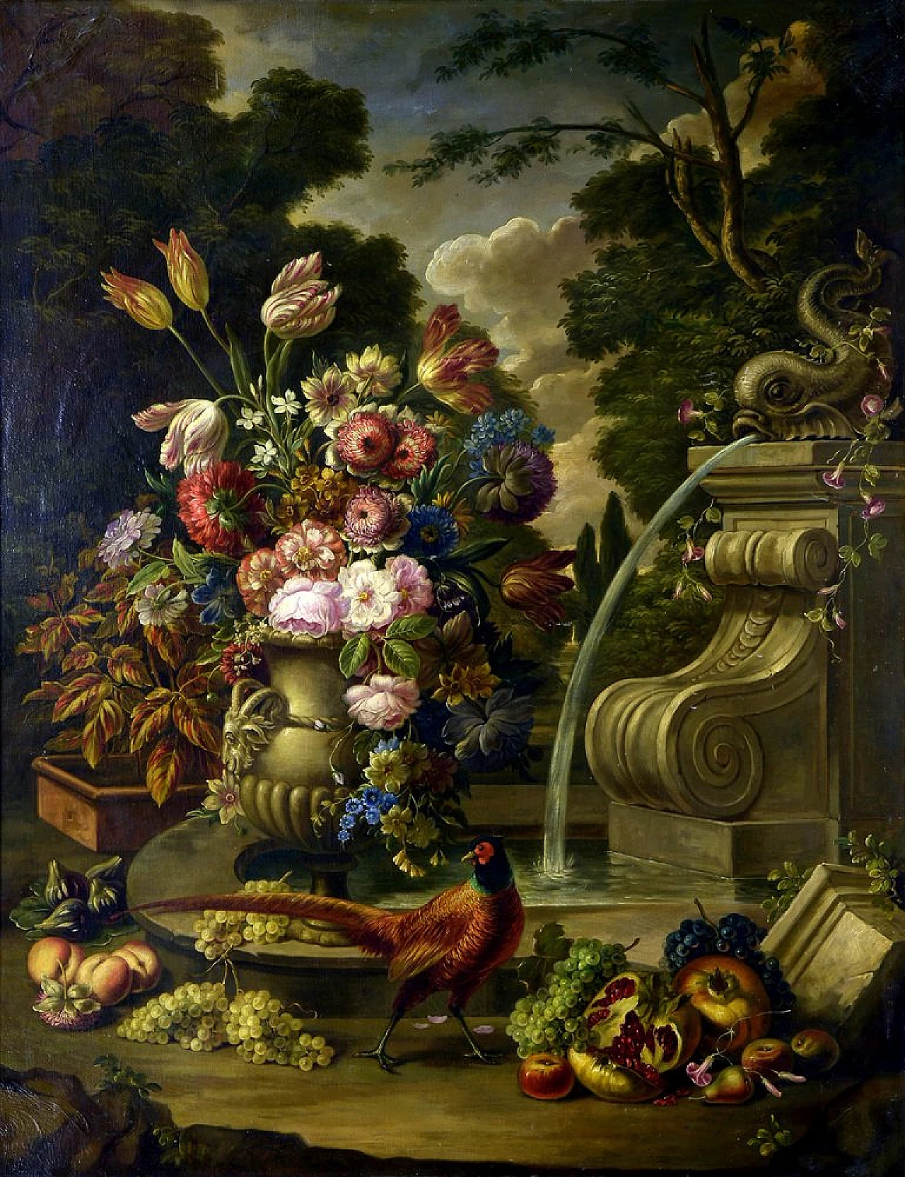 Alfredo Mahieux, Still Life with Pheasant, oil on canvas, early 20th 2