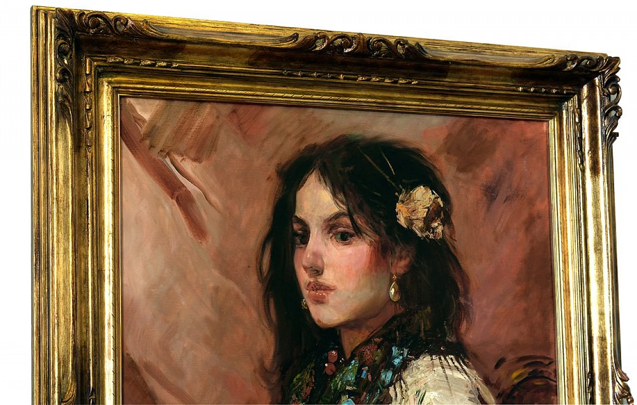 Sguardo accattivante di Giacomo Moretti, olio su tela, anni '60 6