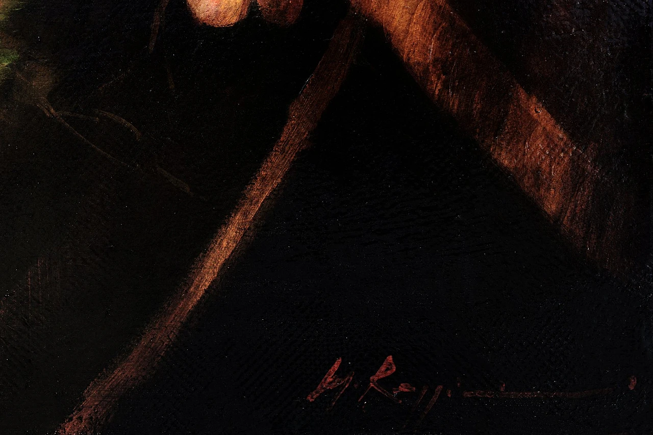 Natura morta di Massimo Reggiani olio su tela con cornice, anni '90 5