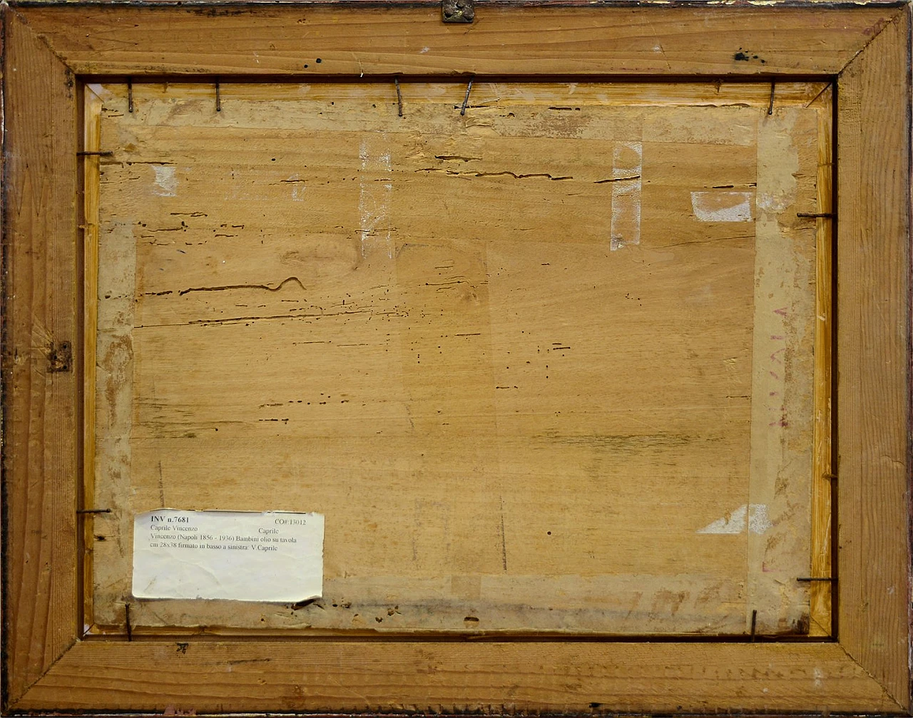 Children by Vincenzo Caprile, framed oil painting, early 20th century 5