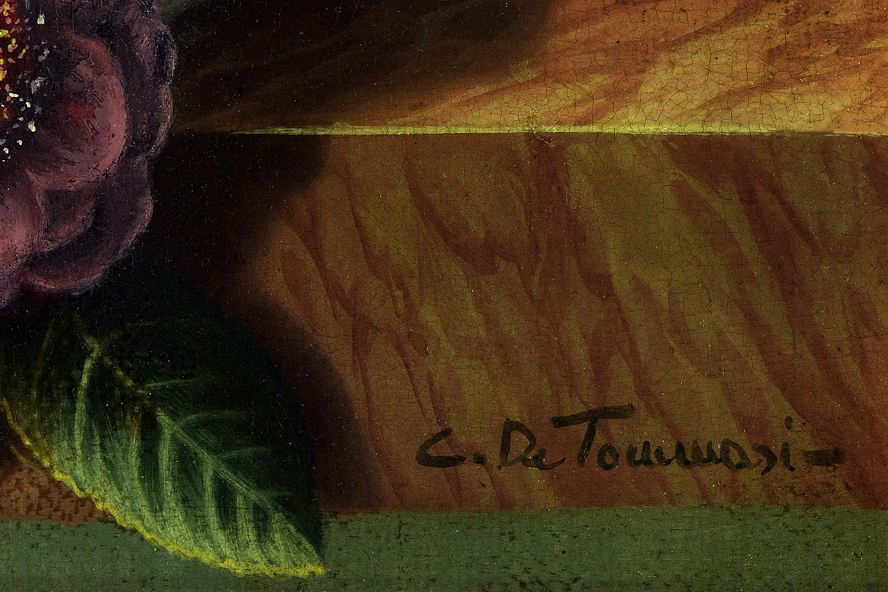 Composizione floreale di Carlo De Tommasi, olio su tela, anni 2000 5