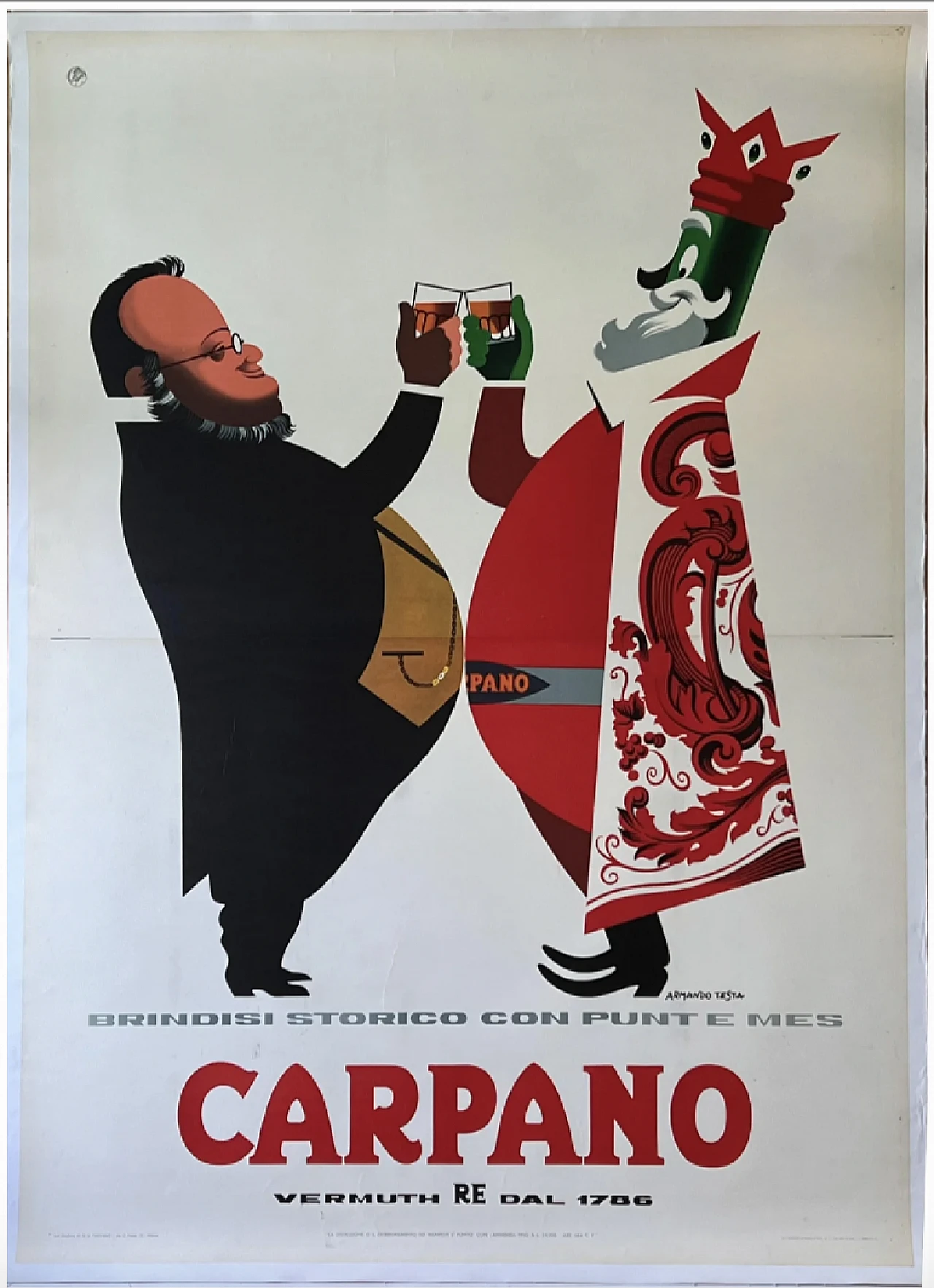 Armando Testa, Carpano Brindisi Storico Cavour, poster, 1950s 1