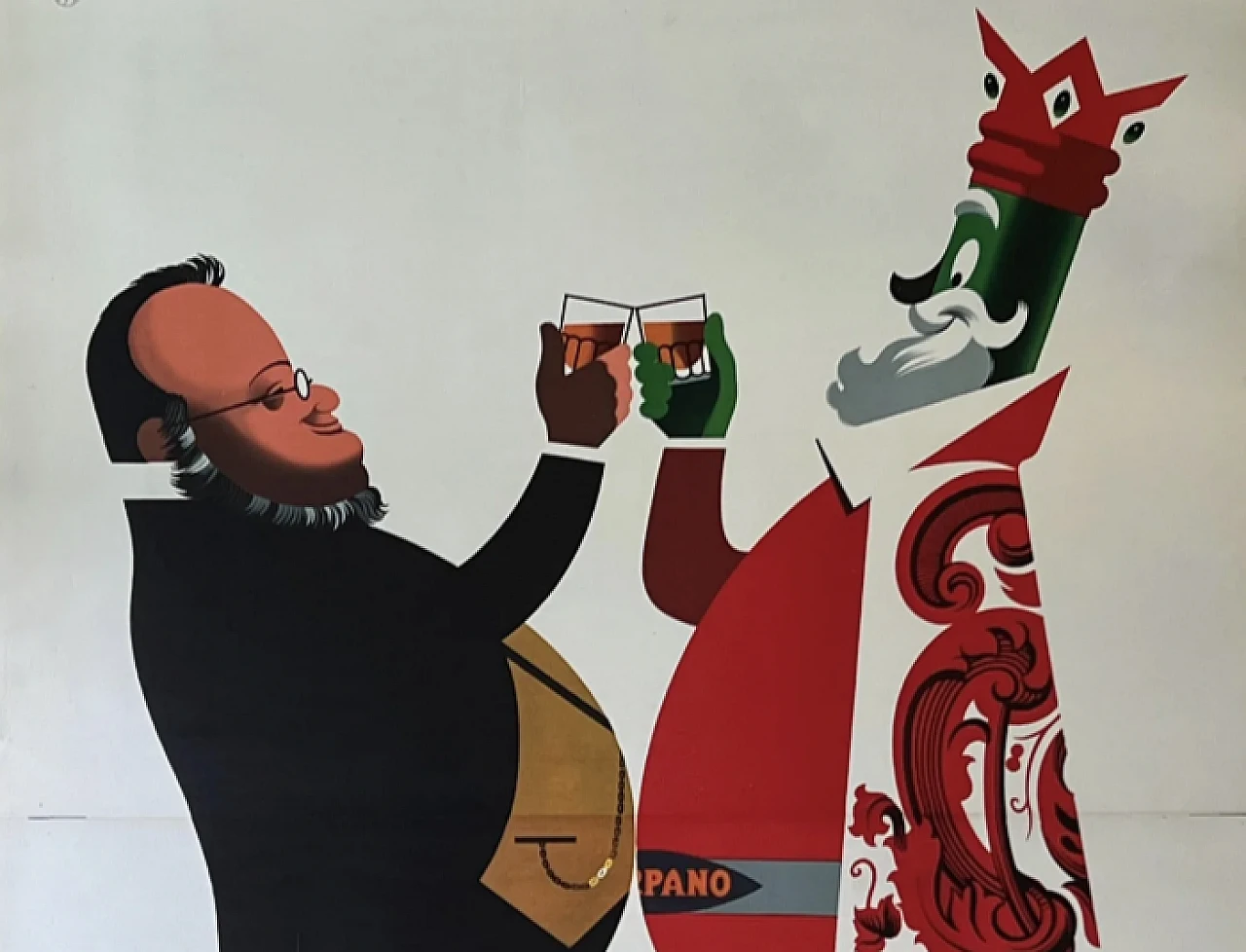 Armando Testa, Carpano Brindisi Storico Cavour, poster, 1950s 2