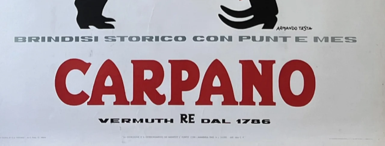 Armando Testa, Carpano Brindisi Storico Cavour, poster, 1950s 3