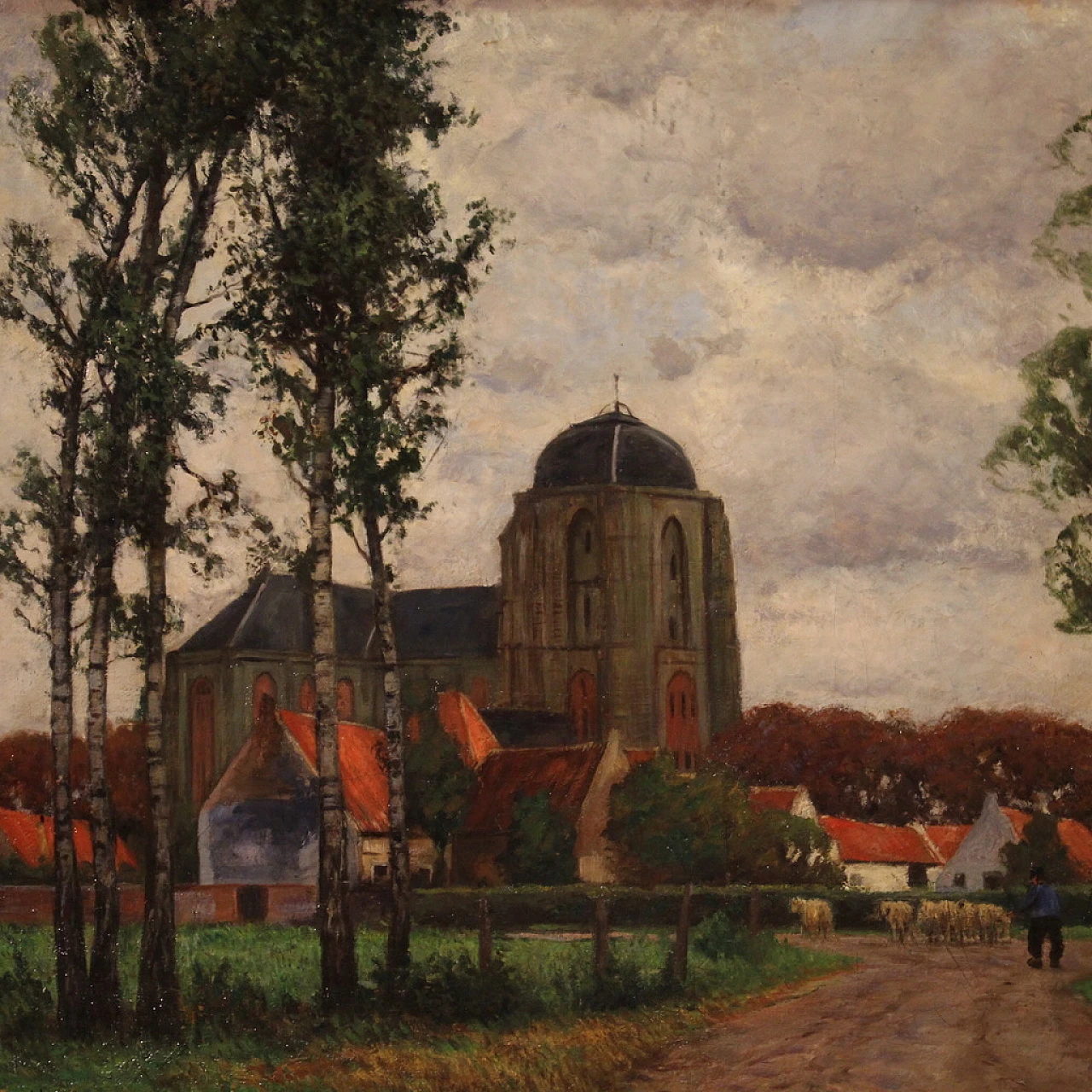 Landscape signed G. V. Hoven, oil on canvas, 1918 2