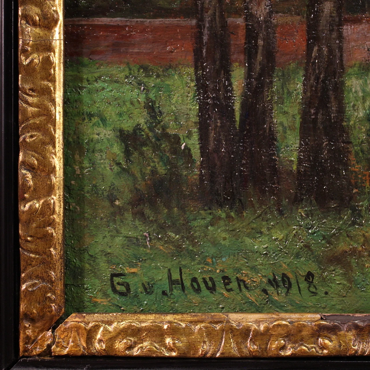 Landscape signed G. V. Hoven, oil on canvas, 1918 5
