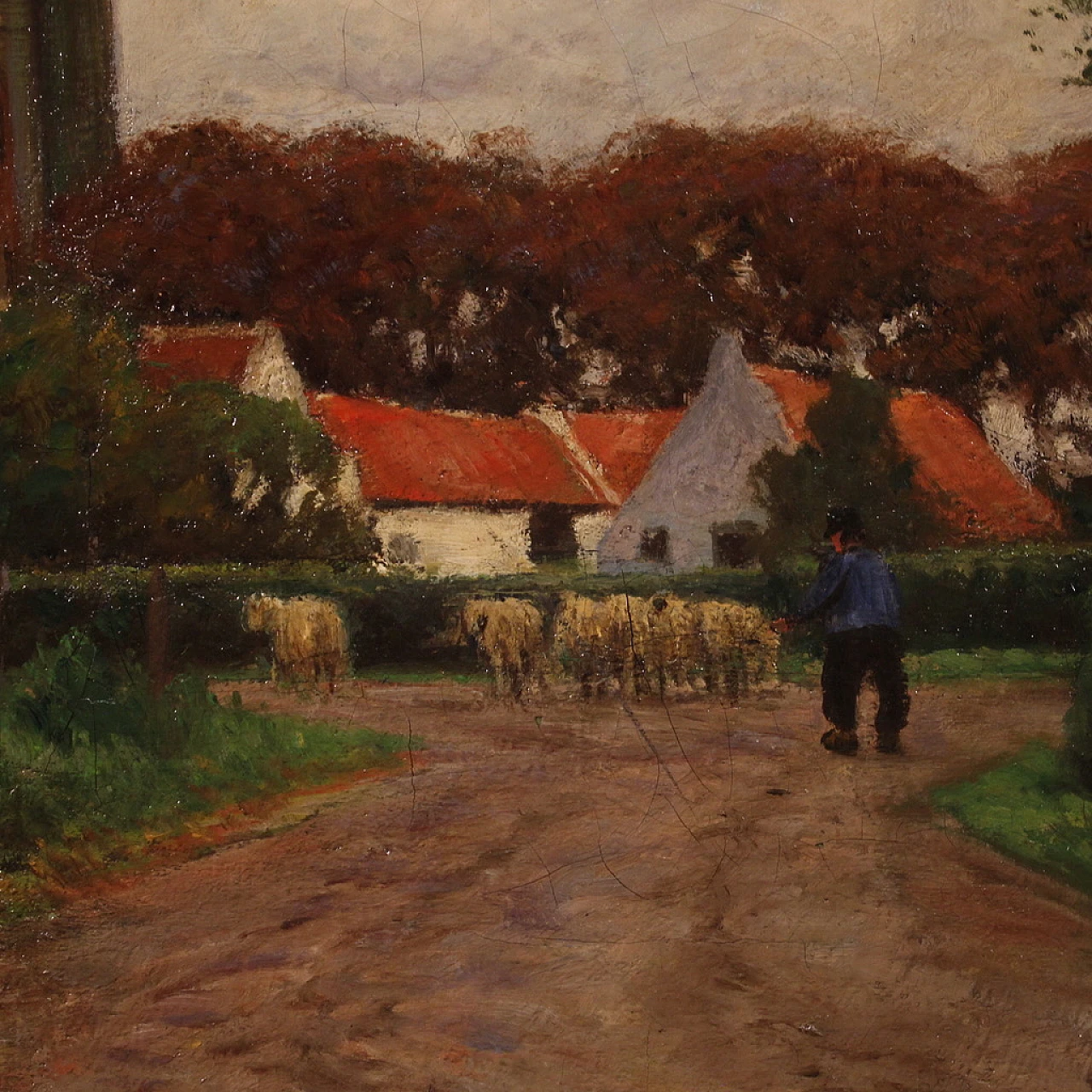 Landscape signed G. V. Hoven, oil on canvas, 1918 6