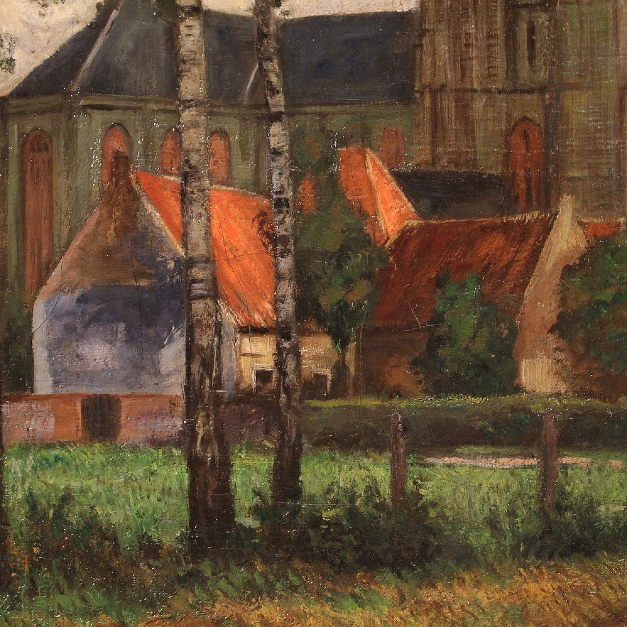 Landscape signed G. V. Hoven, oil on canvas, 1918 9