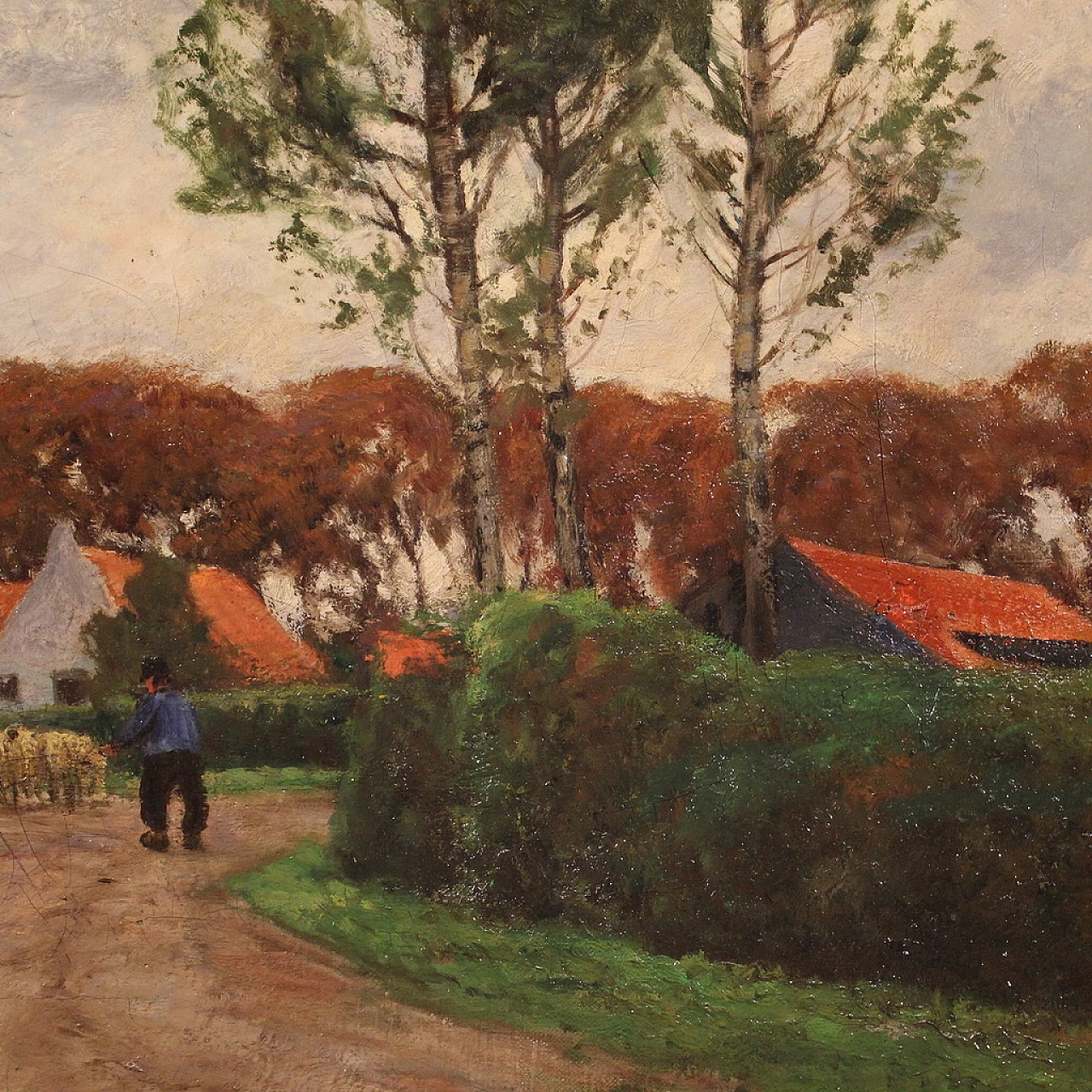 Landscape signed G. V. Hoven, oil on canvas, 1918 12