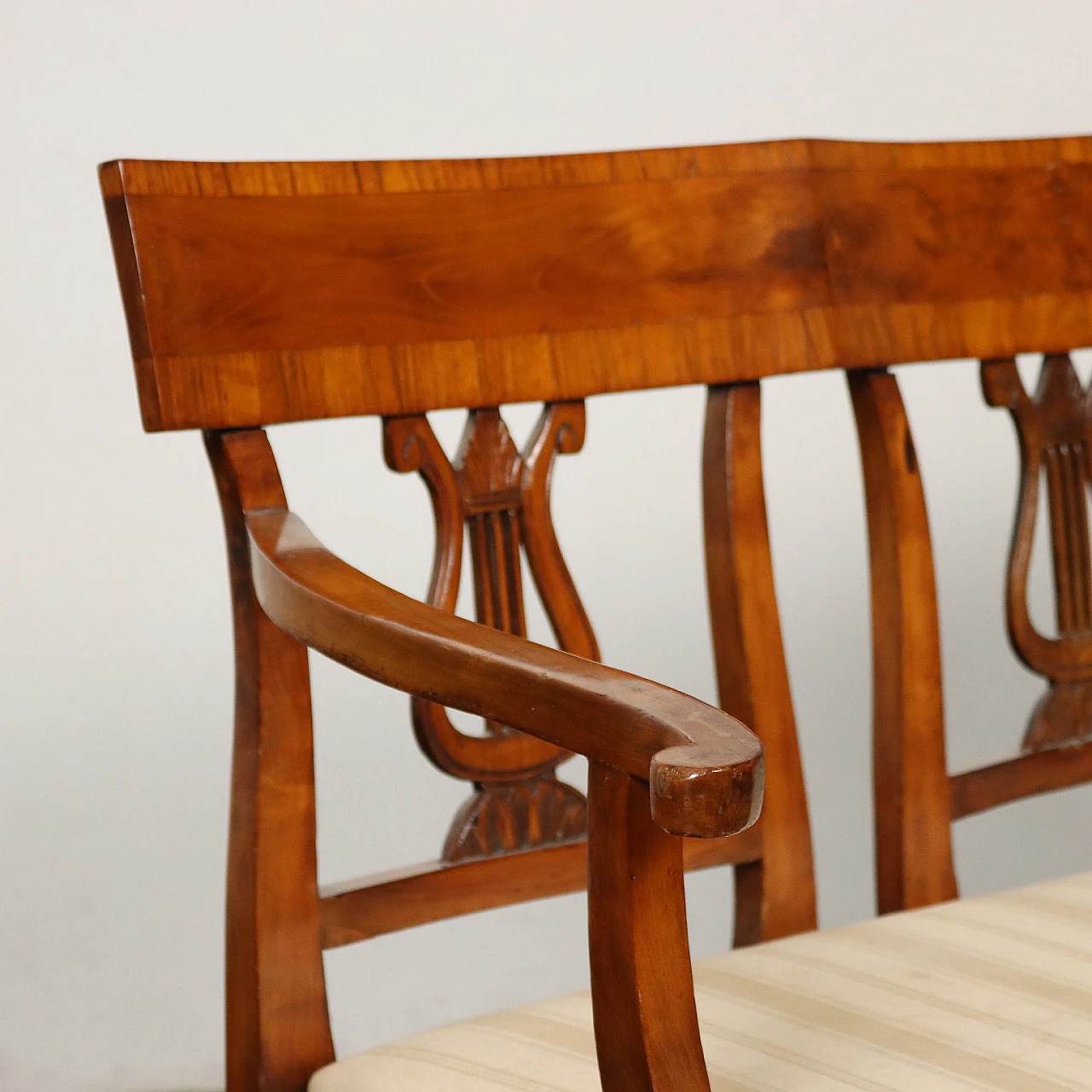 Empire cherry wood and striped walnut sofa, early 19th century 3