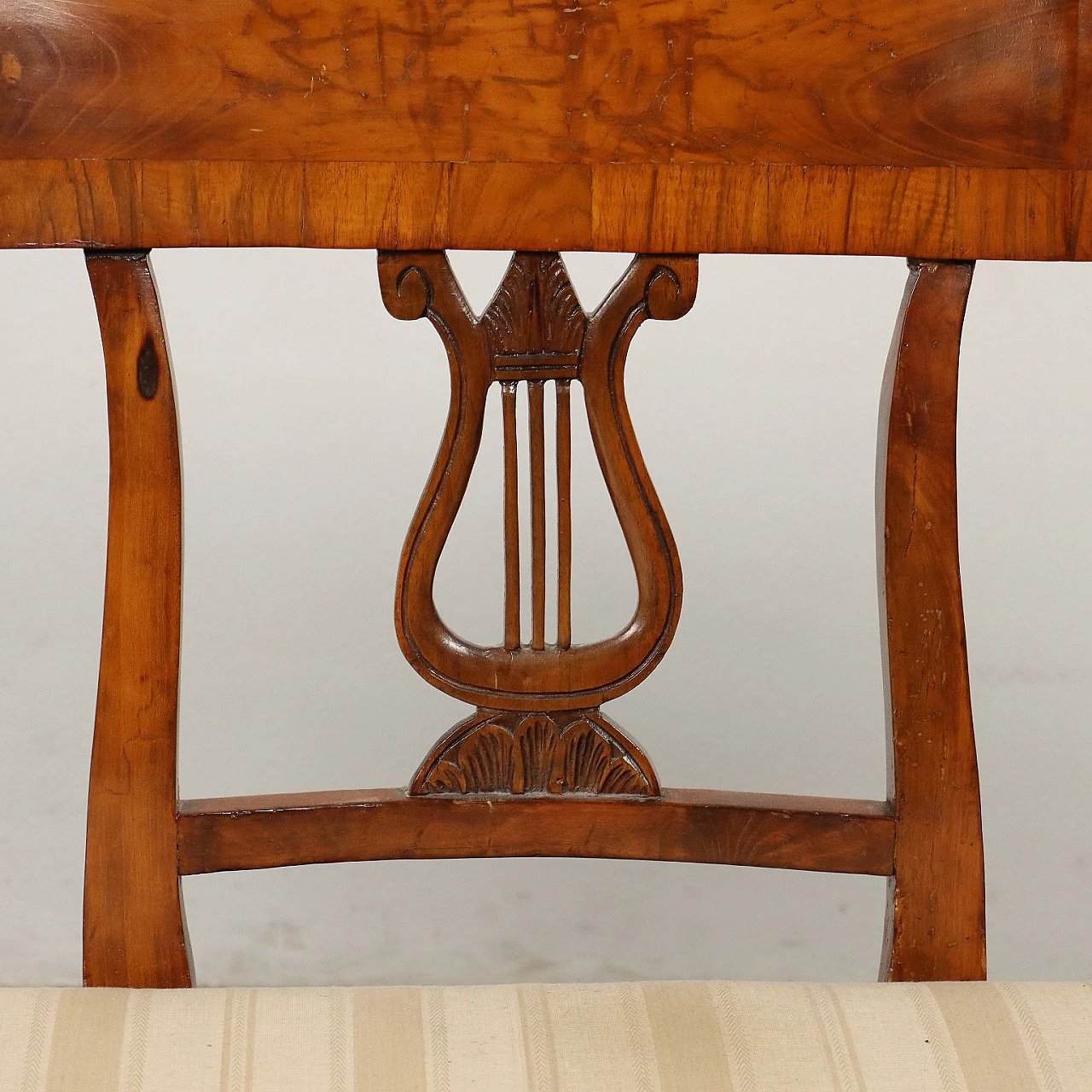 Empire cherry wood and striped walnut sofa, early 19th century 4