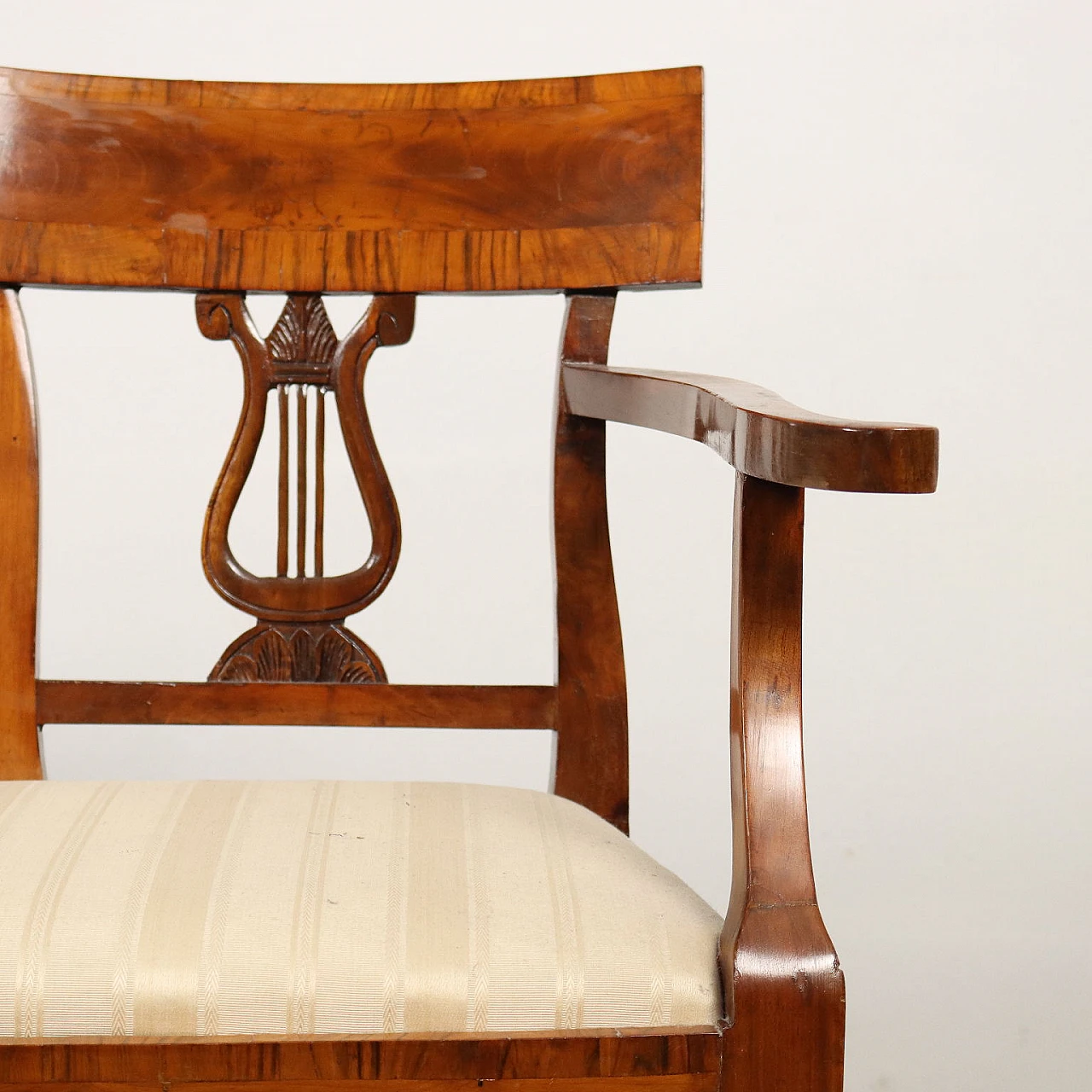 Empire cherry wood and striped walnut sofa, early 19th century 5
