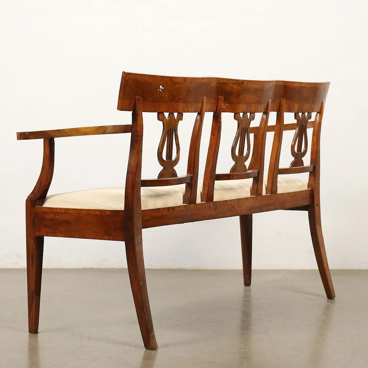 Empire cherry wood and striped walnut sofa, early 19th century 8
