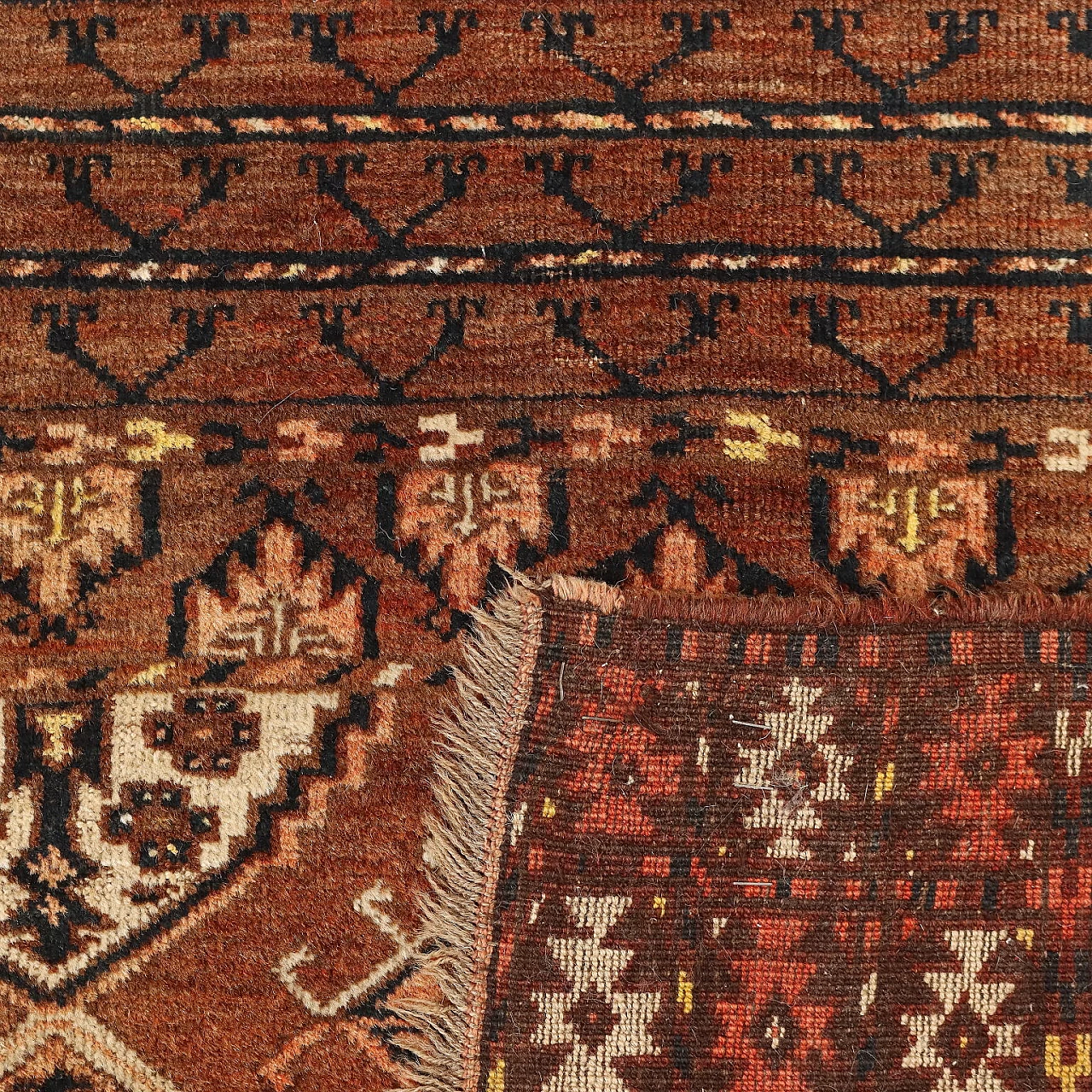 Turkmen wool Bukhara Tekke rug 9
