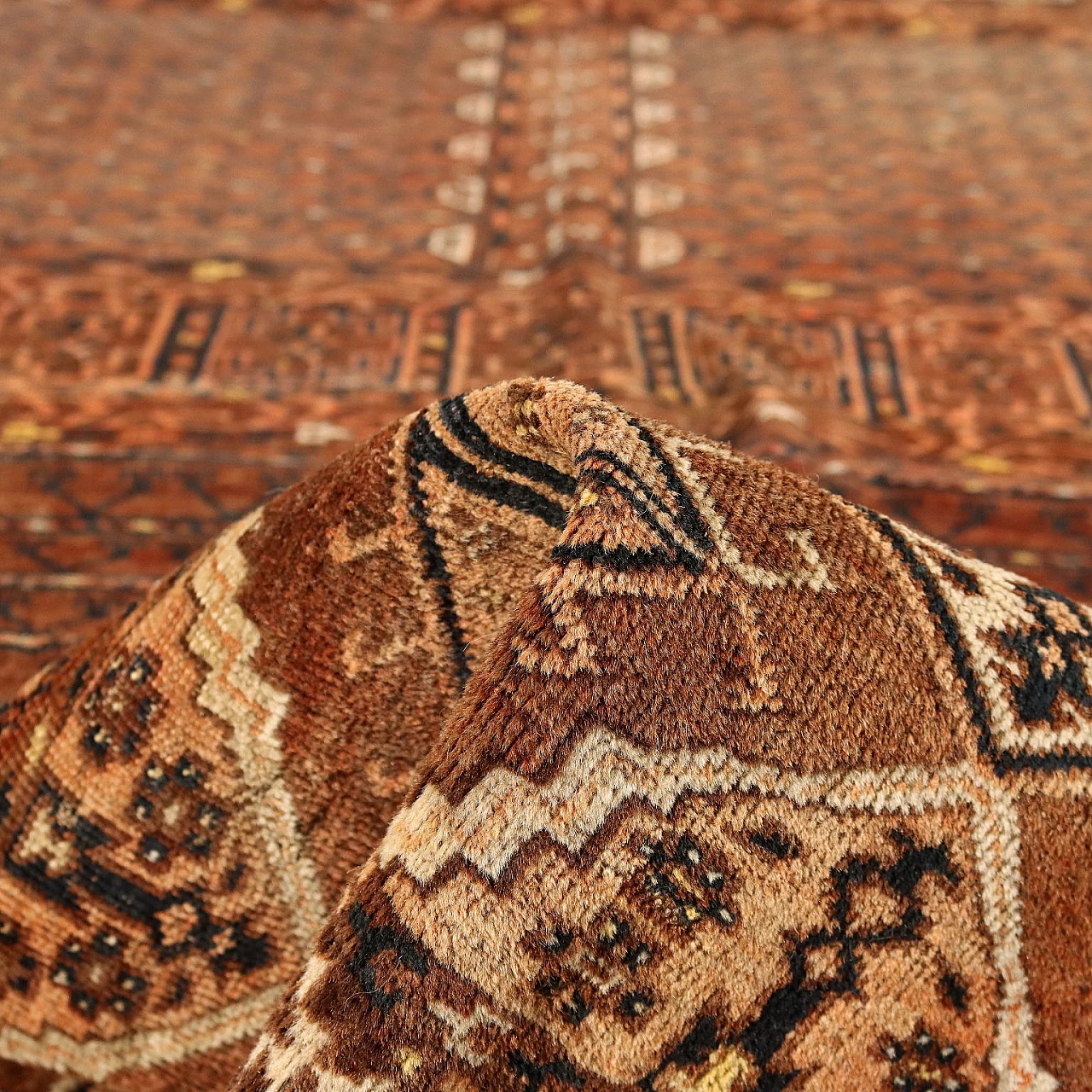 Turkmen wool Bukhara Tekke rug 10