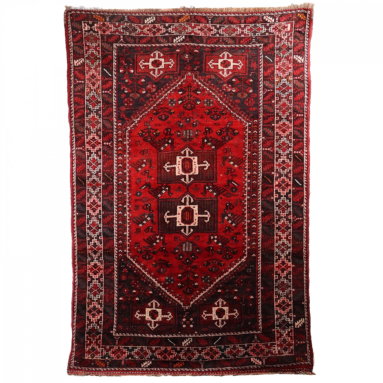 Iranian Shiraz coarse-knotted wool carpet 1
