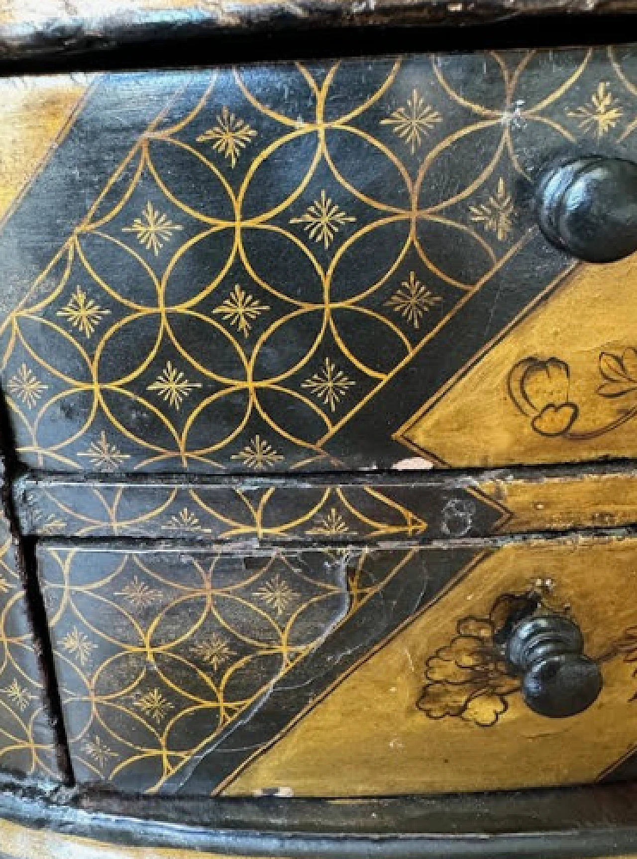 Psiche da tavolo laccato e dorato con motivi a chinoiserie, '800 8