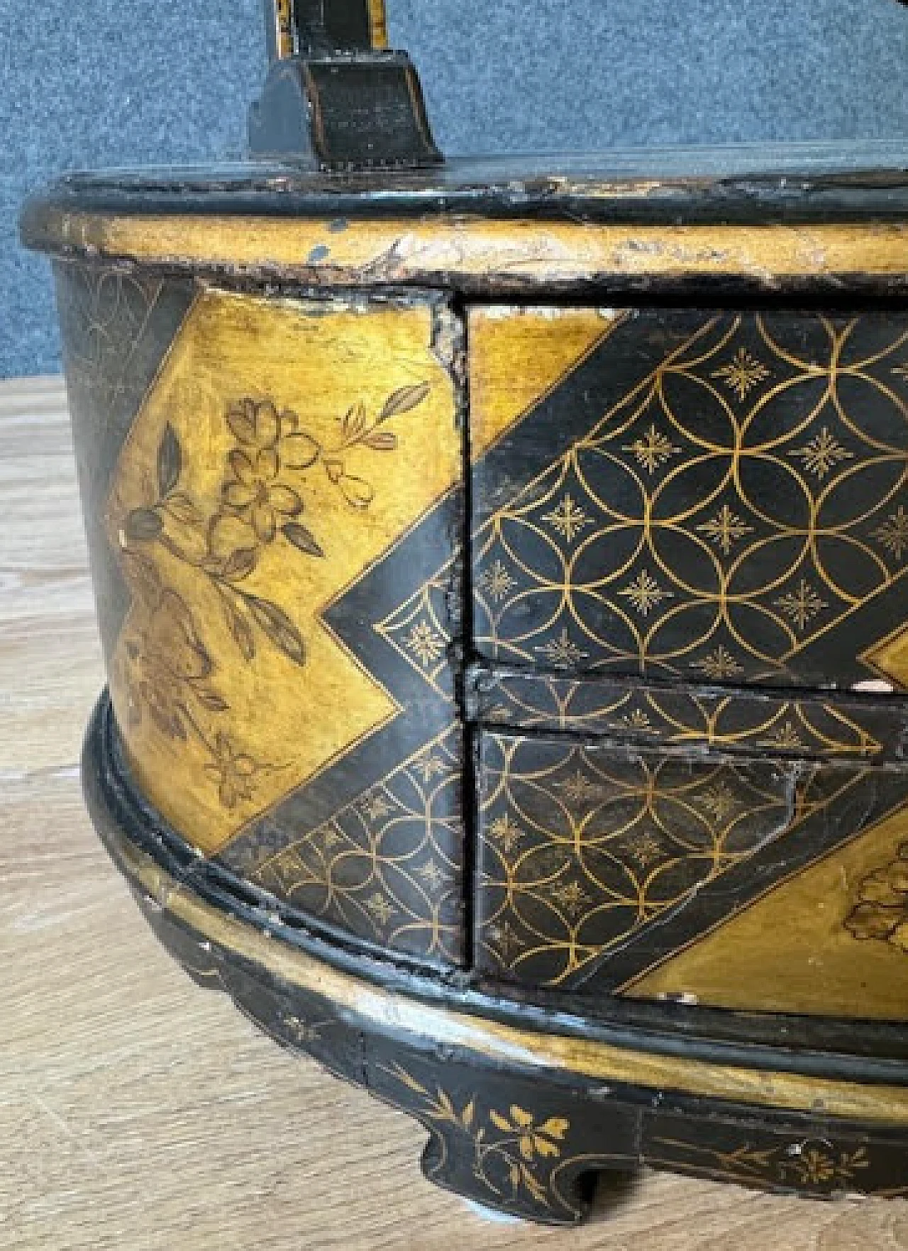 Psiche da tavolo laccato e dorato con motivi a chinoiserie, '800 10