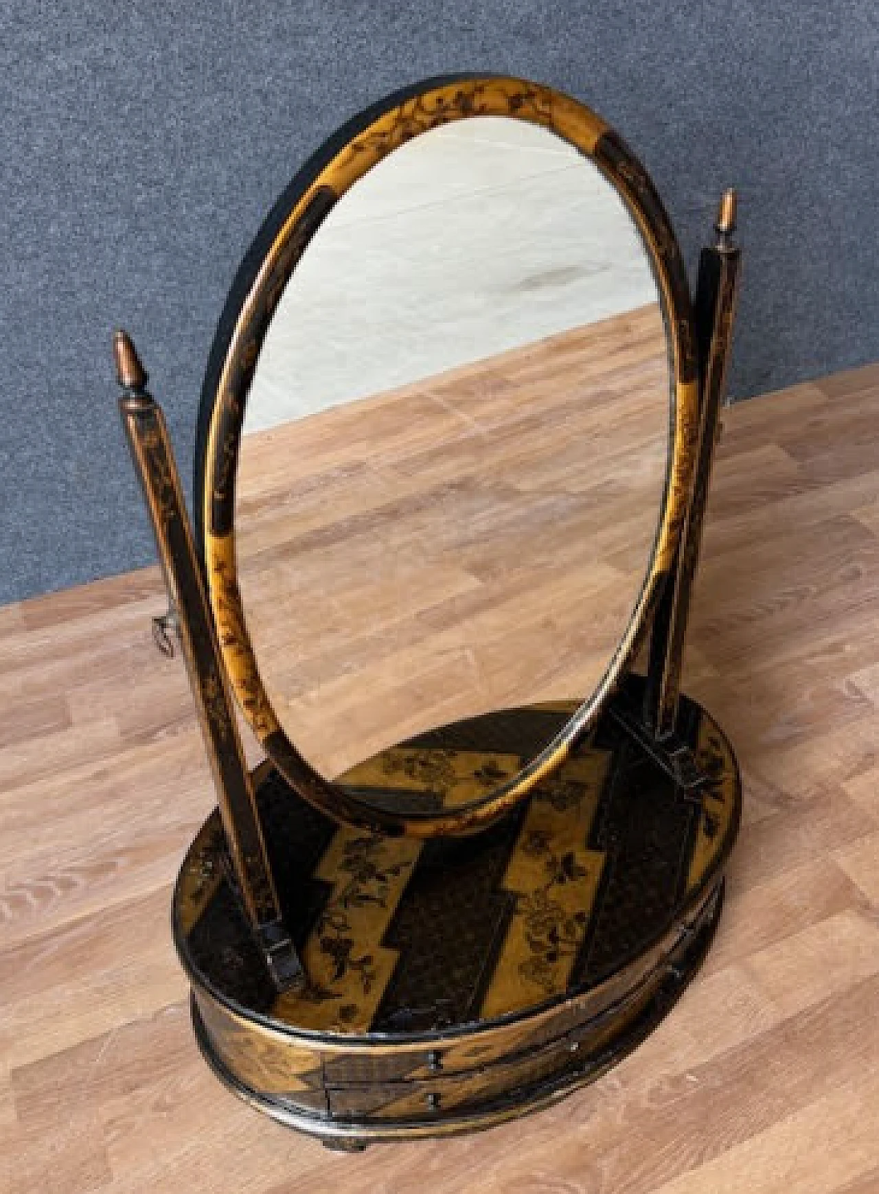 Psiche da tavolo laccato e dorato con motivi a chinoiserie, '800 12