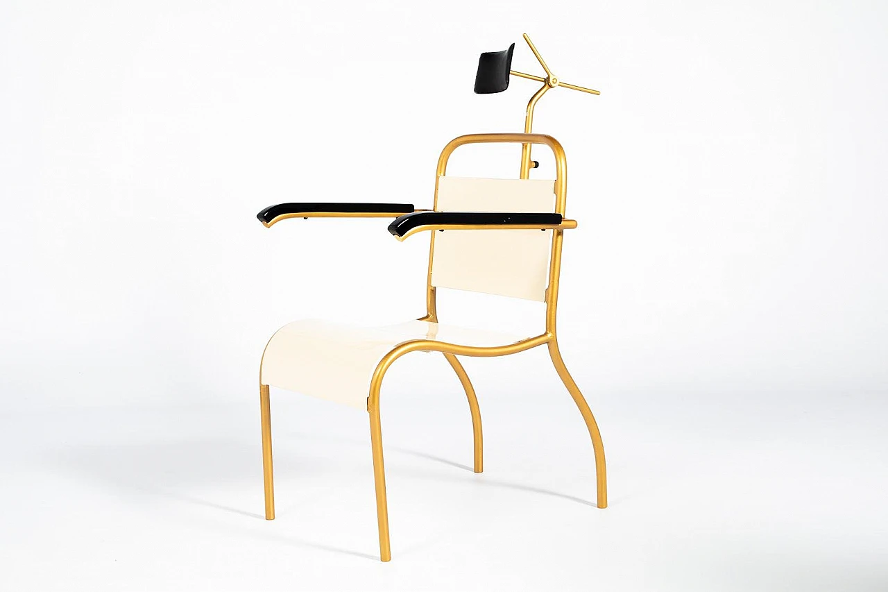 Dentist chair with painted tubolar steel frame, 1950s 1