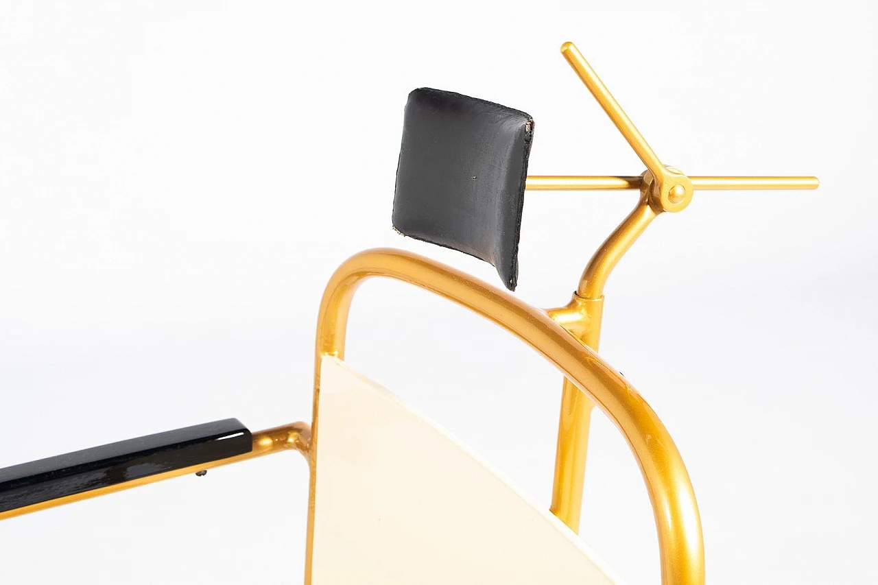 Dentist chair with painted tubolar steel frame, 1950s 3