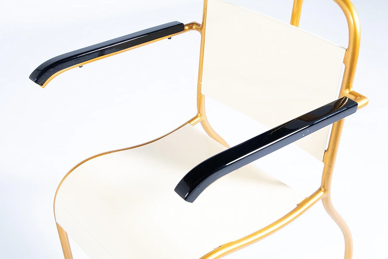 Dentist chair with painted tubolar steel frame, 1950s 4