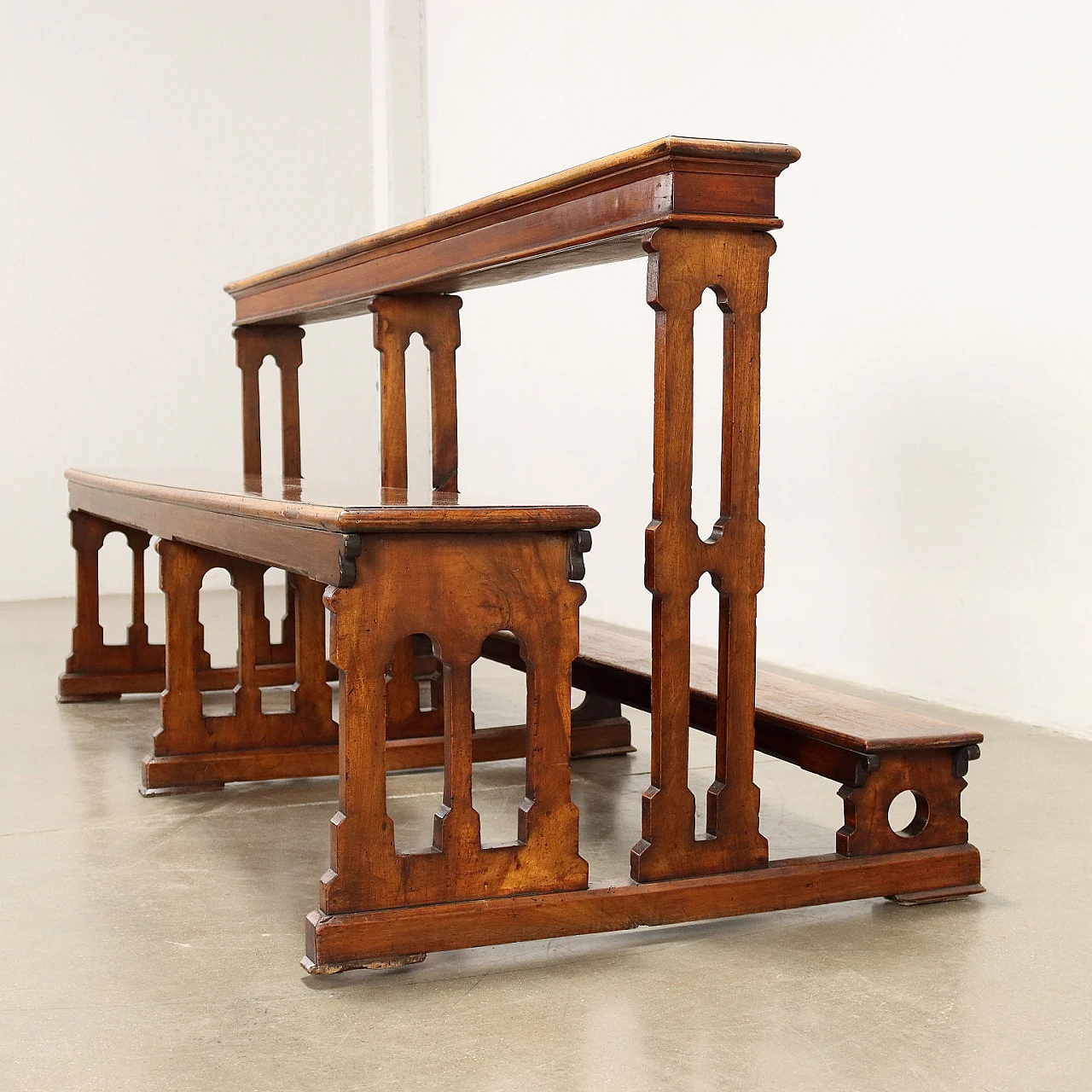 Banco da chiesa in noce, inizio '900 3