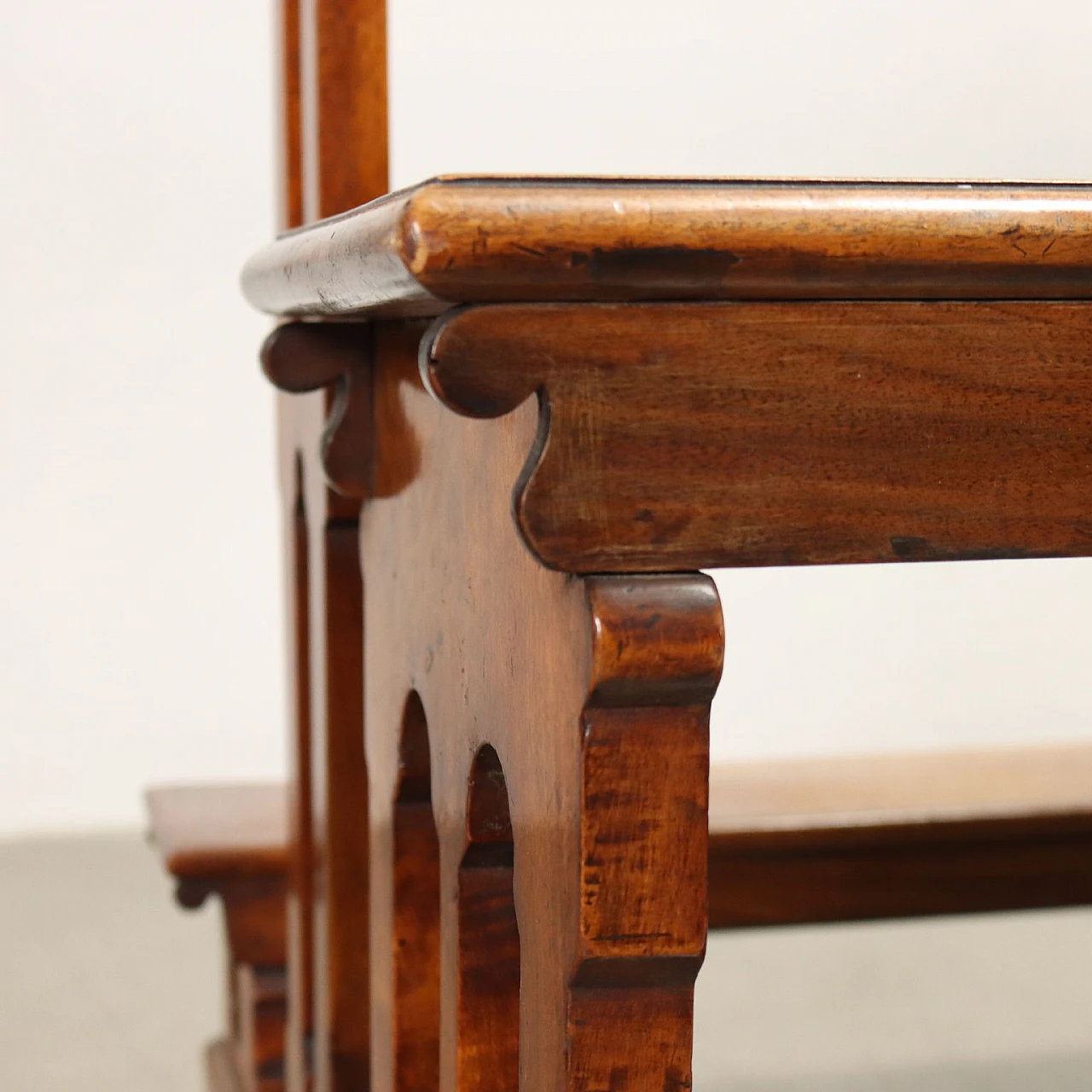 Banco da chiesa in noce, inizio '900 5