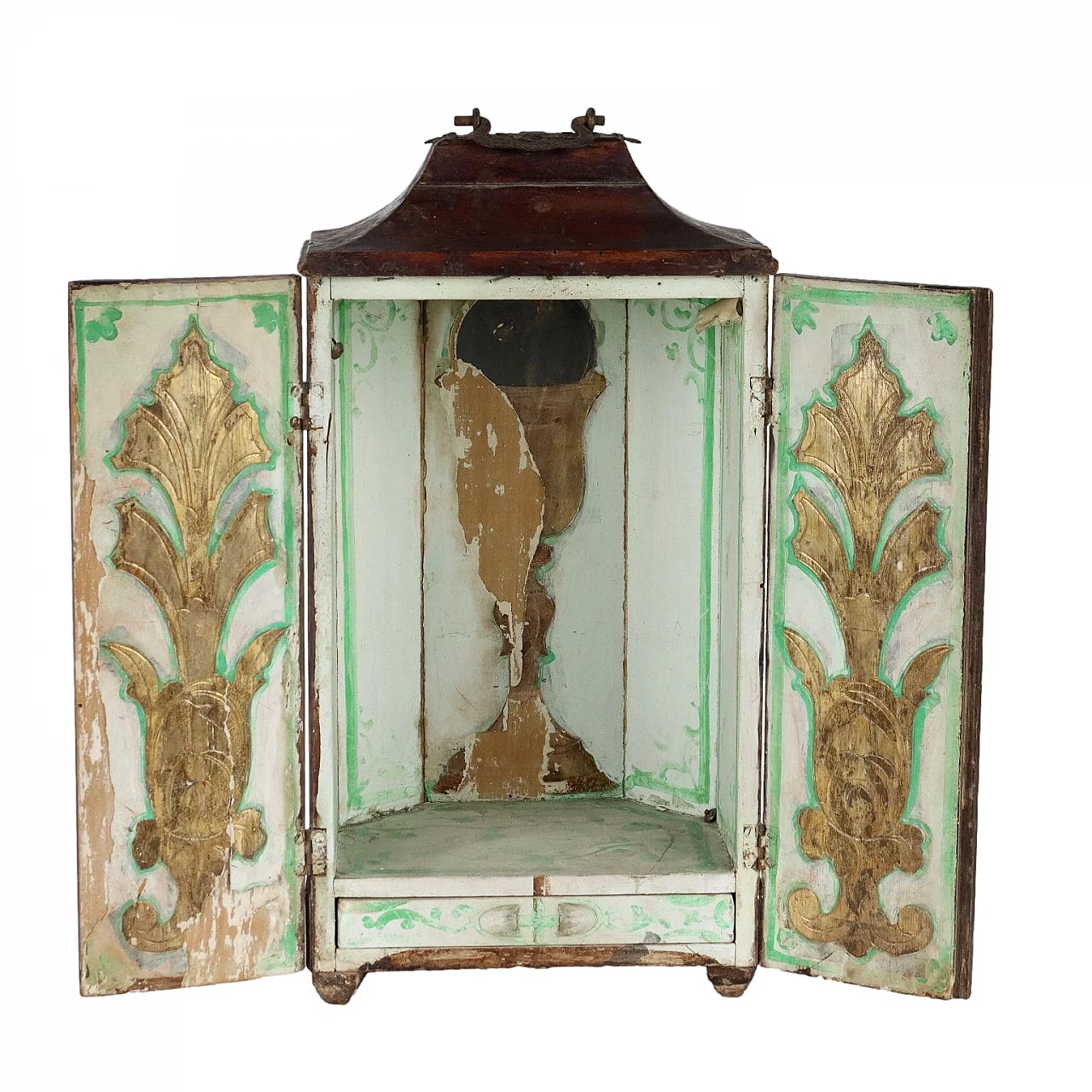 Altarino con ante in legno di pioppo decorato a mecca 1