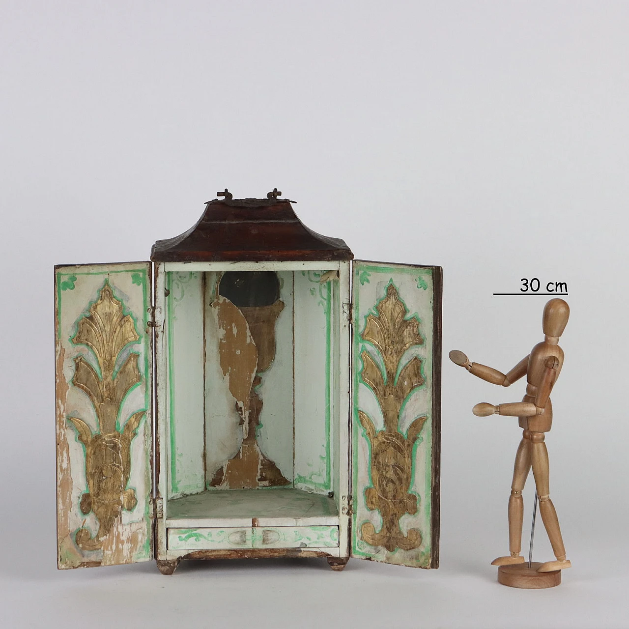 Altarino con ante in legno di pioppo decorato a mecca 2