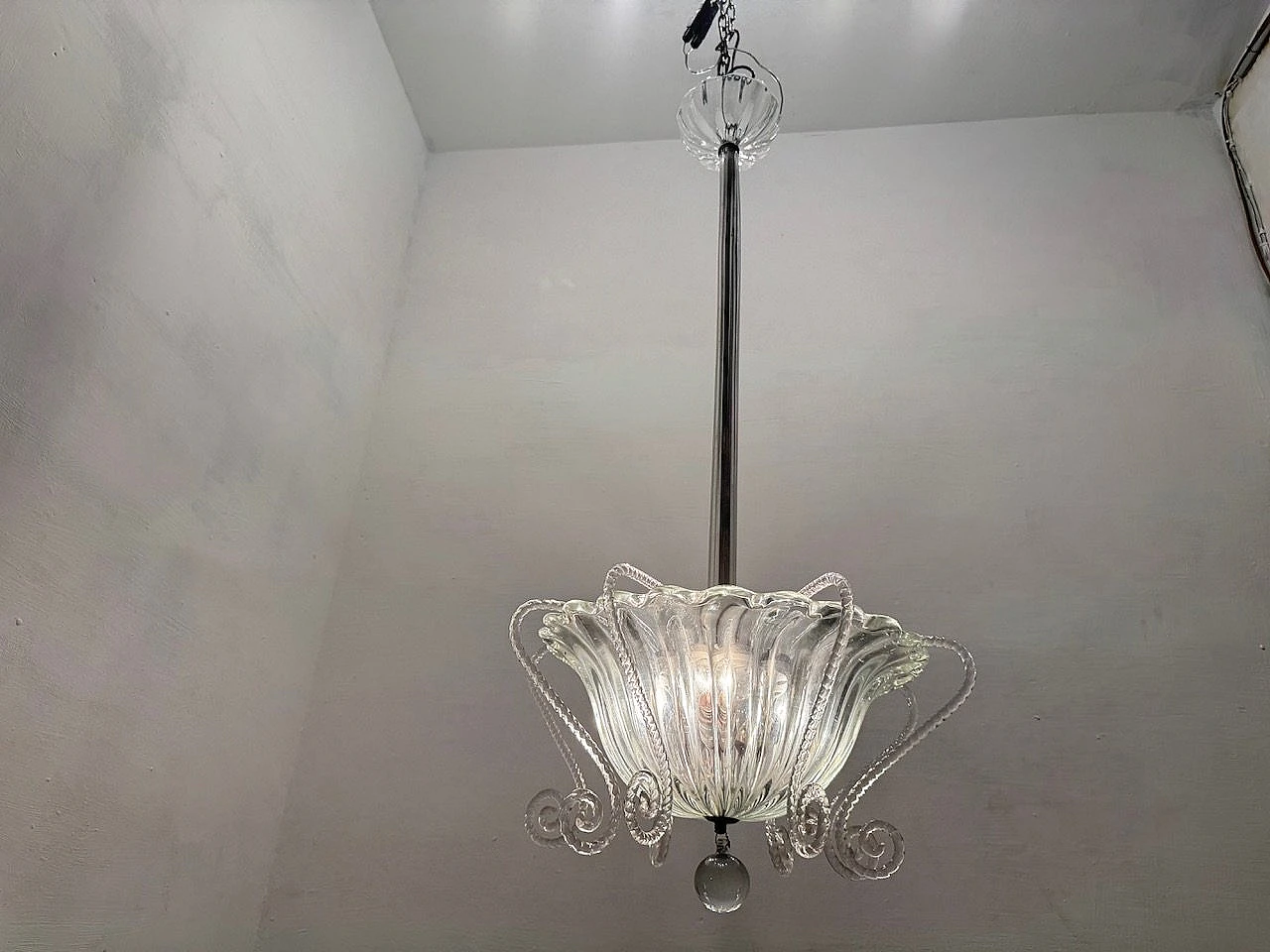 Murano glass ceiling lamp, 1950s 11