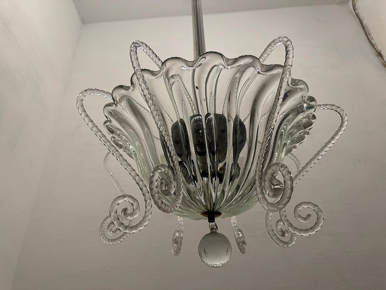 Murano glass ceiling lamp, 1950s 12