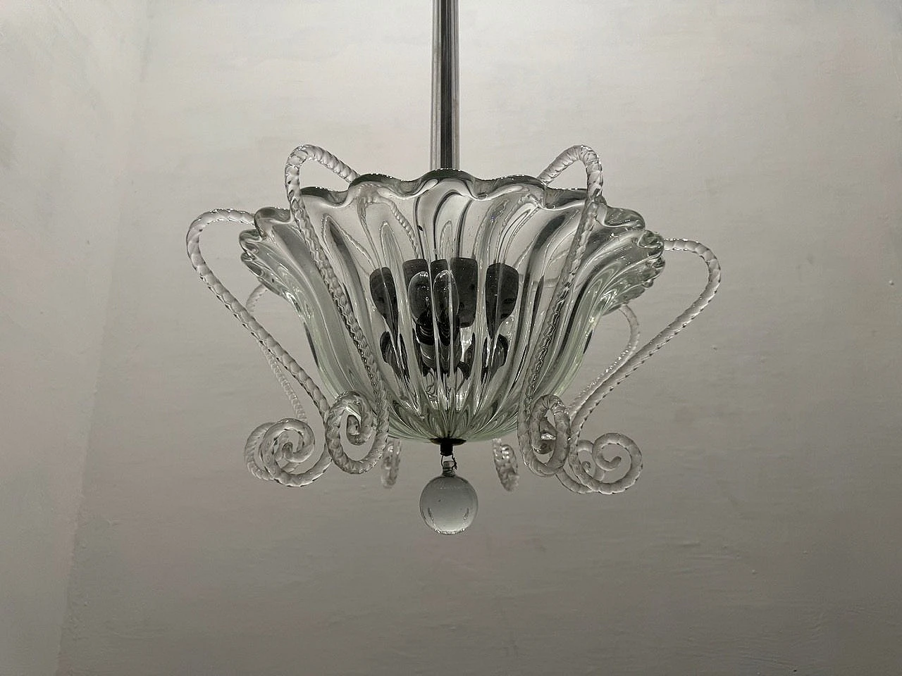 Murano glass ceiling lamp, 1950s 13