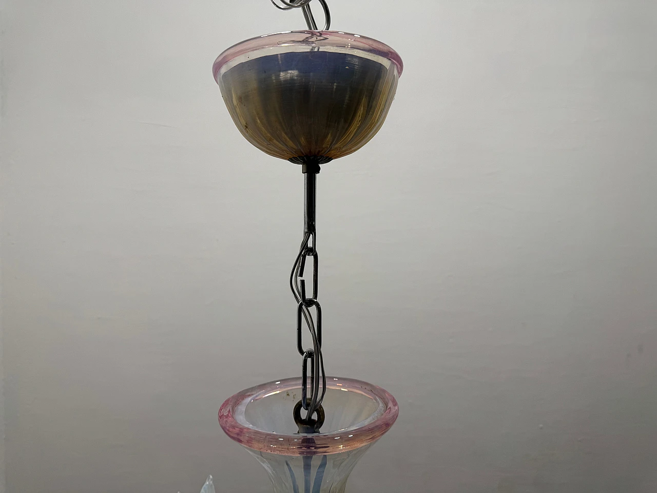 Opalescent Venetian Murano Glass Chandelier, 1960s 9