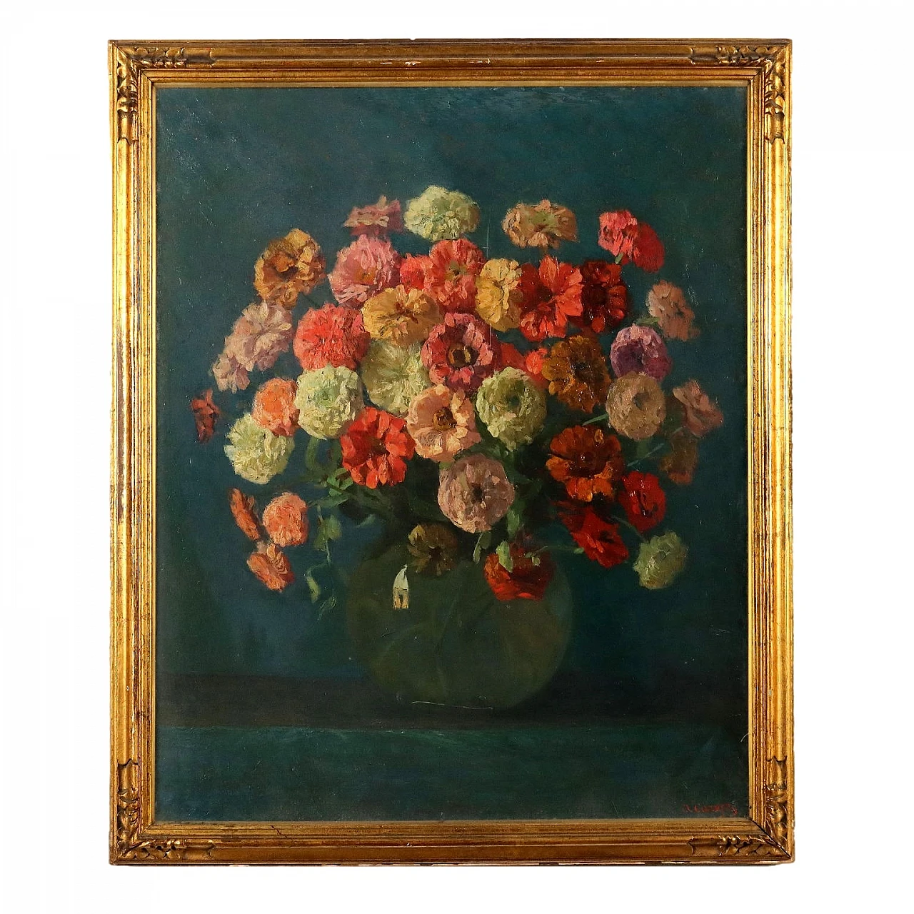 Adele Bossi Carozzi, Floral composition, oil on panel 1