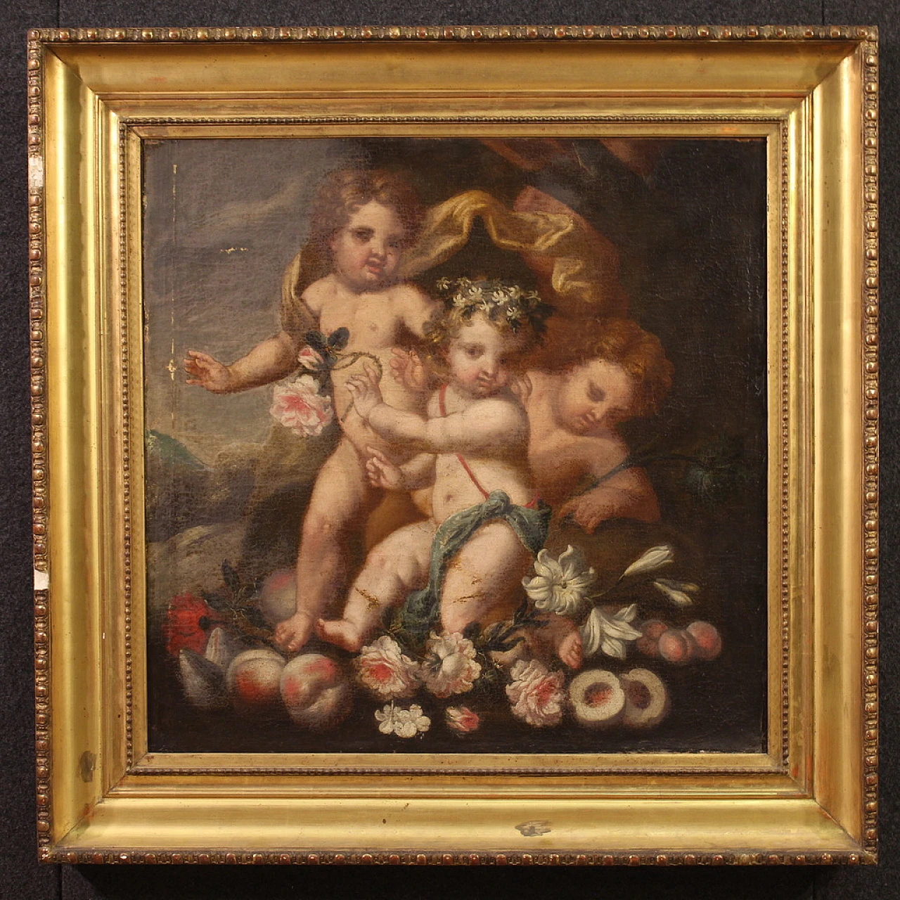 Italian painting Game of Putti, 17th century 1