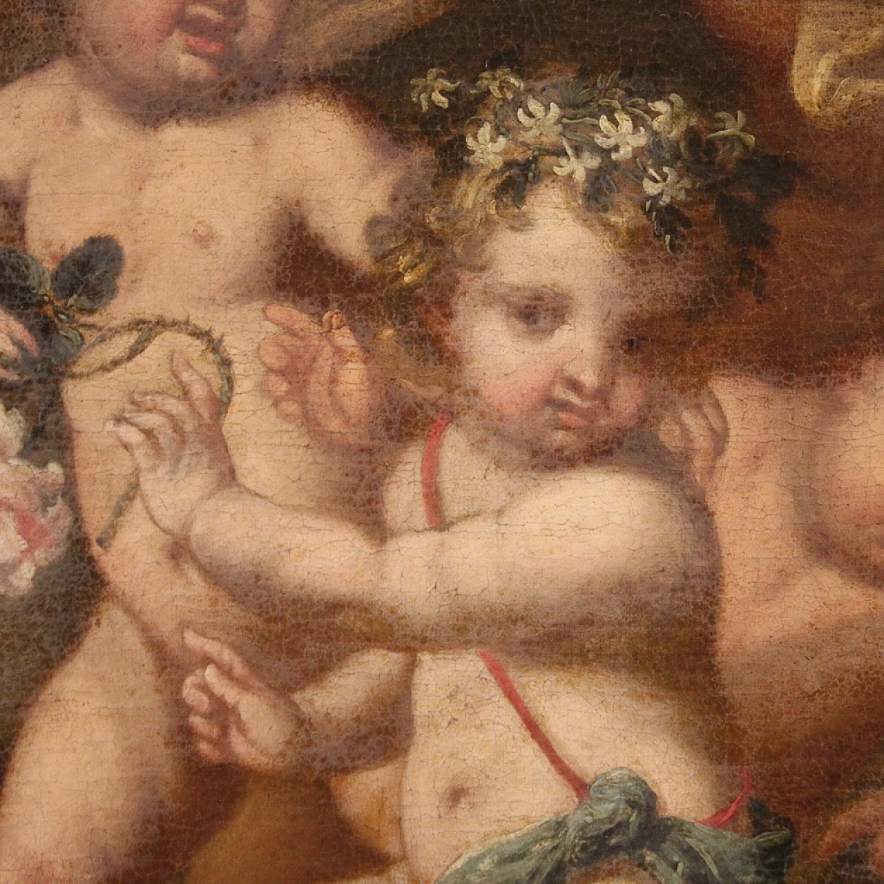 Italian painting Game of Putti, 17th century 4