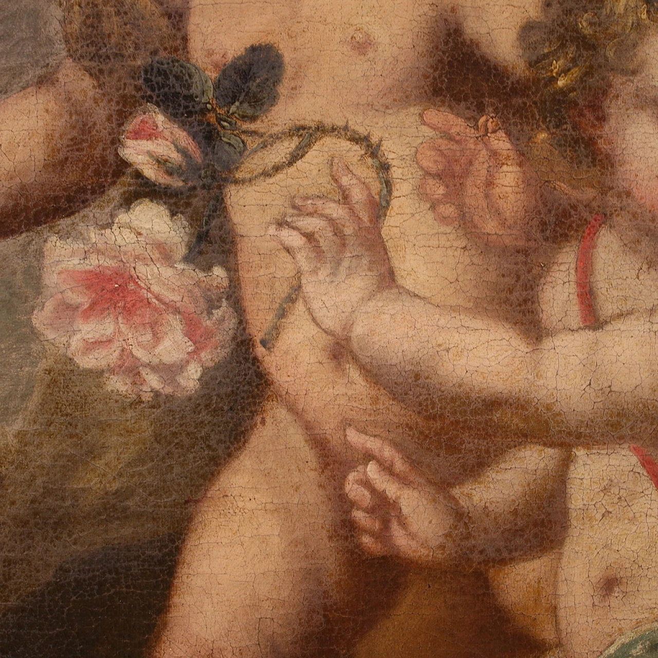 Italian painting Game of Putti, 17th century 6