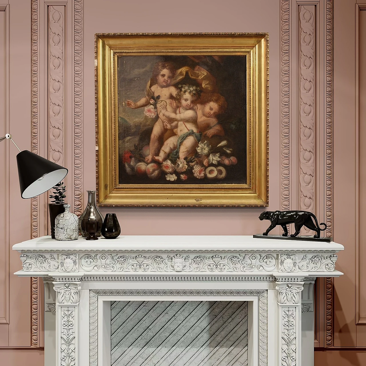 Italian painting Game of Putti, 17th century 7