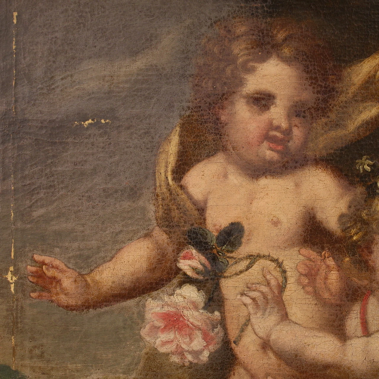 Italian painting Game of Putti, 17th century 9