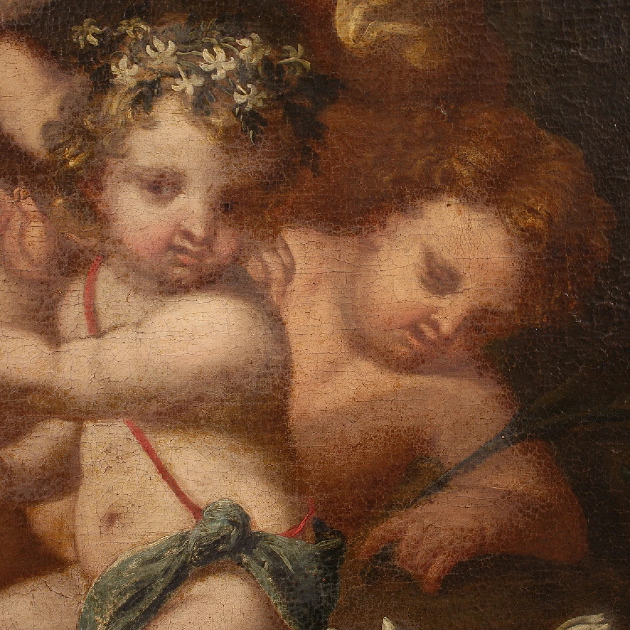 Italian painting Game of Putti, 17th century 10