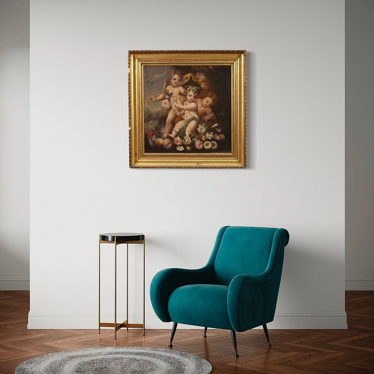 Italian painting Game of Putti, 17th century 13