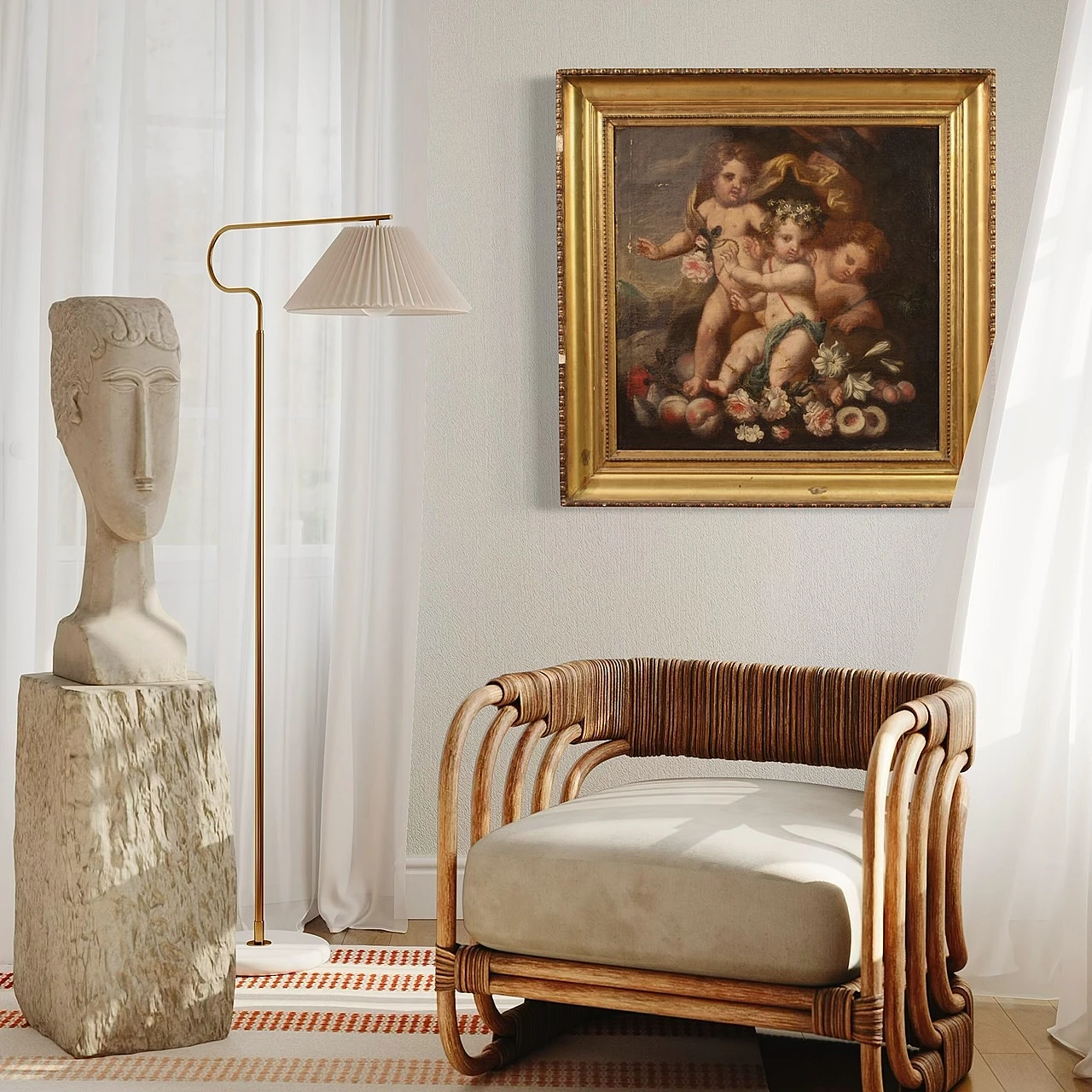 Italian painting Game of Putti, 17th century 15